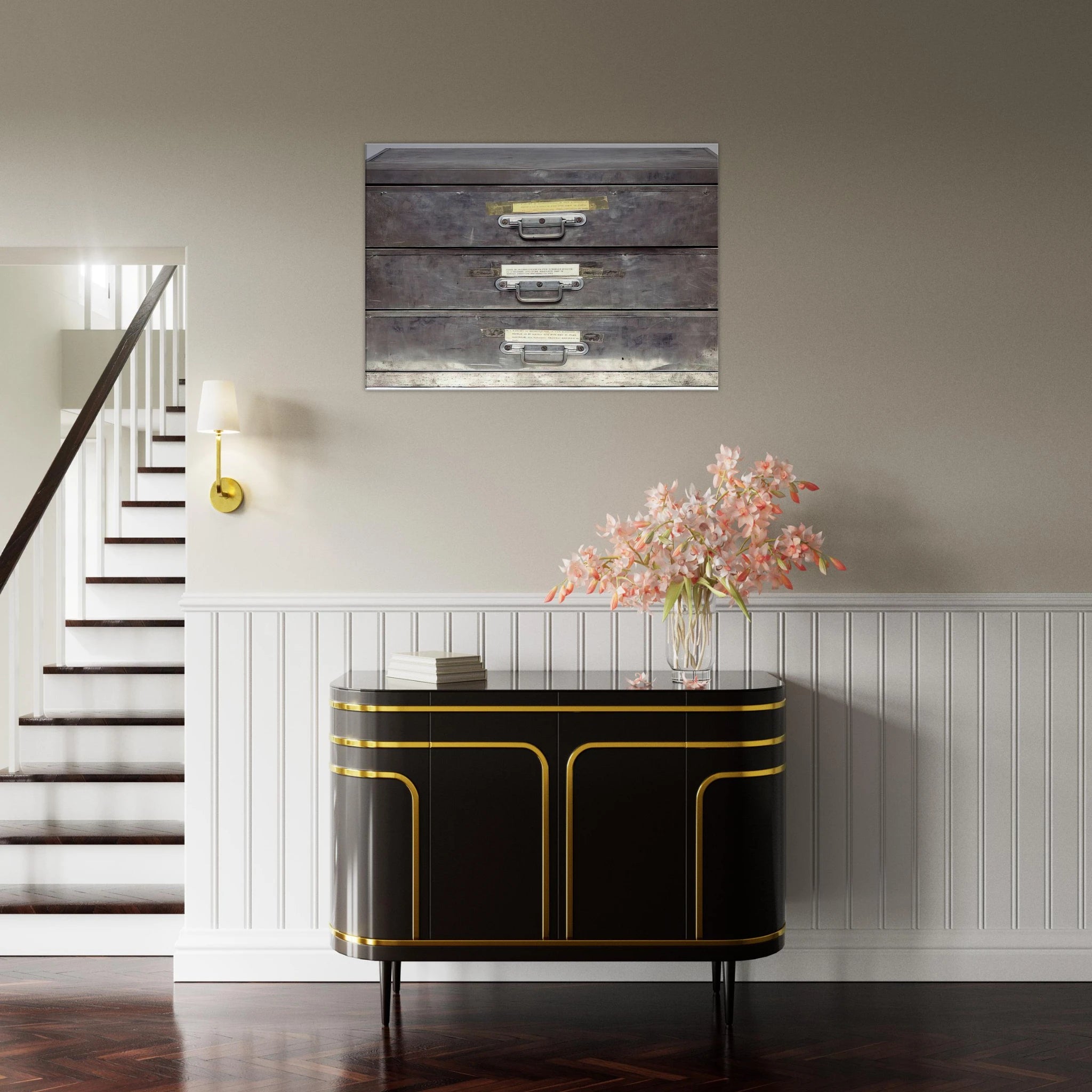 ATTEMPT AT RECREATION THREE DRAWERS 1971 - Christian Boltanski Canvas - 70x100 cm / 28x40 inches | Christian Boltanski Wrapped Canvas | Christian Boltanski Wall Art