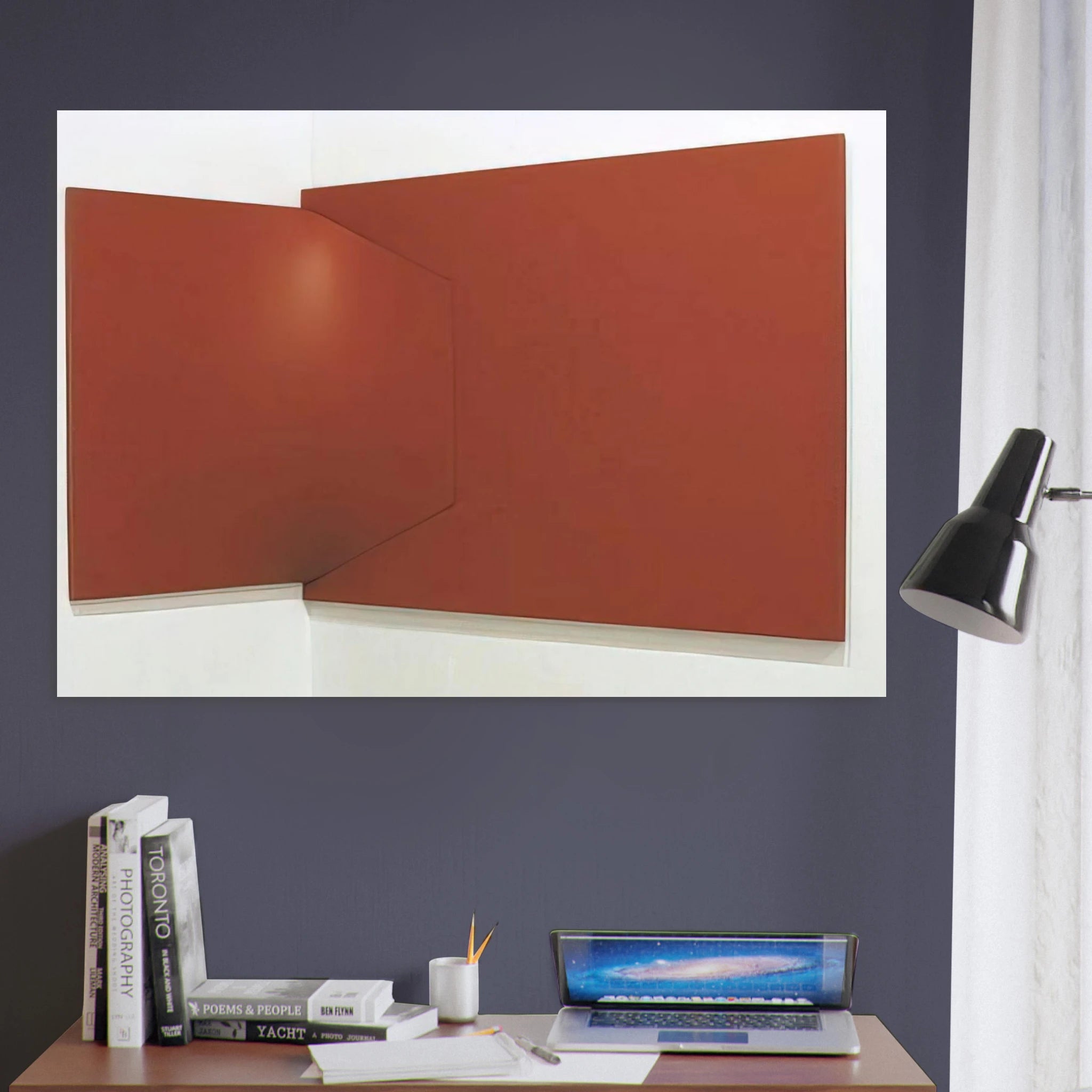 Dittico rosso - 1966 - Enrico Castellani Art Print - A0 (84.1 x 118.9  cm) / 33.1 × 46.8 inches | Enrico Castellani Poster | Enrico Castellani Prints