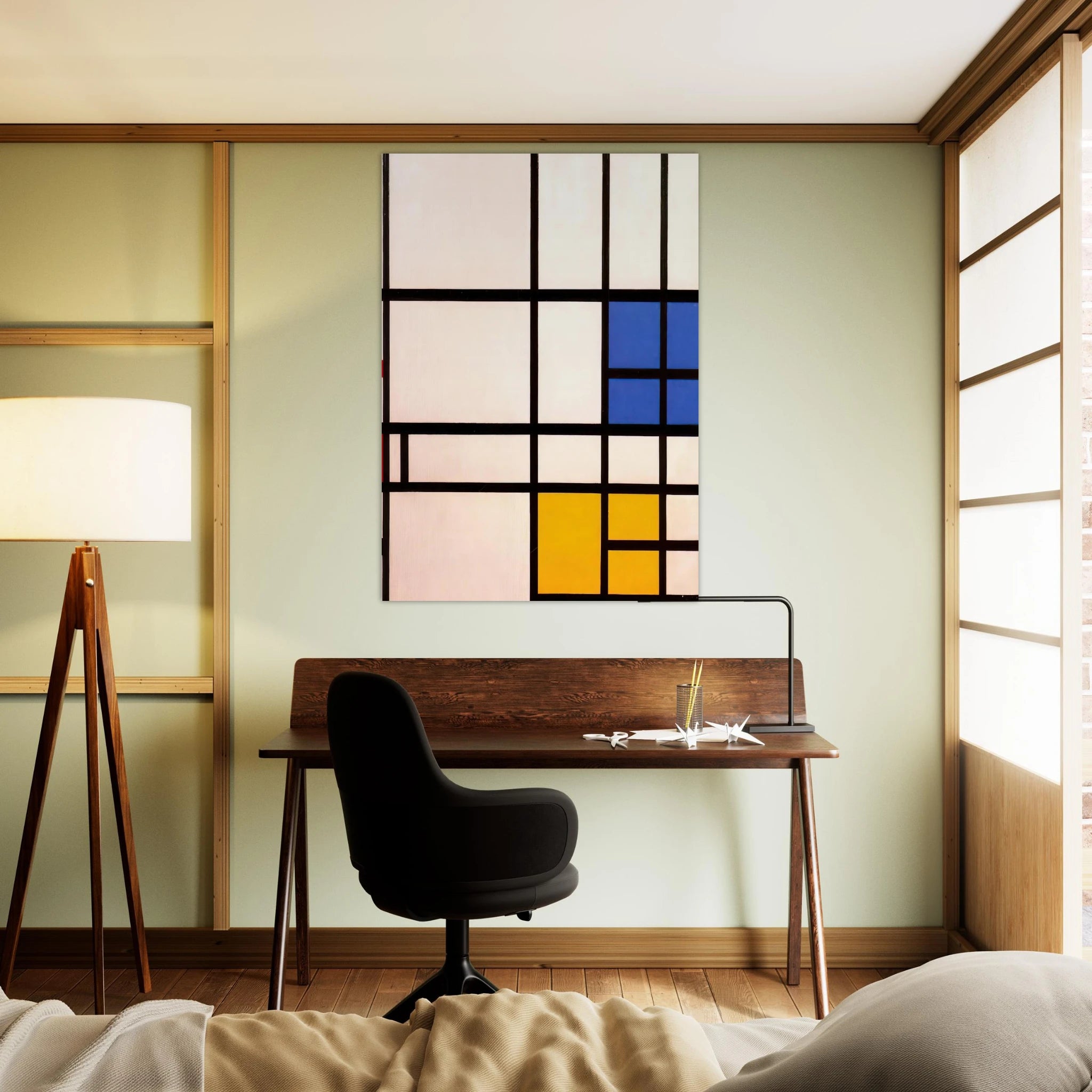 Composition N. 11 London with Blue, Red and Yellow - Piet Mondrian Art Print - A0 (84.1 x 118.9  cm) / 33.1 × 46.8 inches | Piet Mondrian Poster | Piet Mondrian Prints