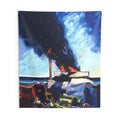 Beach Trash Burning - 1982 By Carlos Almaraz Tapestry | Carlos Almaraz Large Tapestry Art