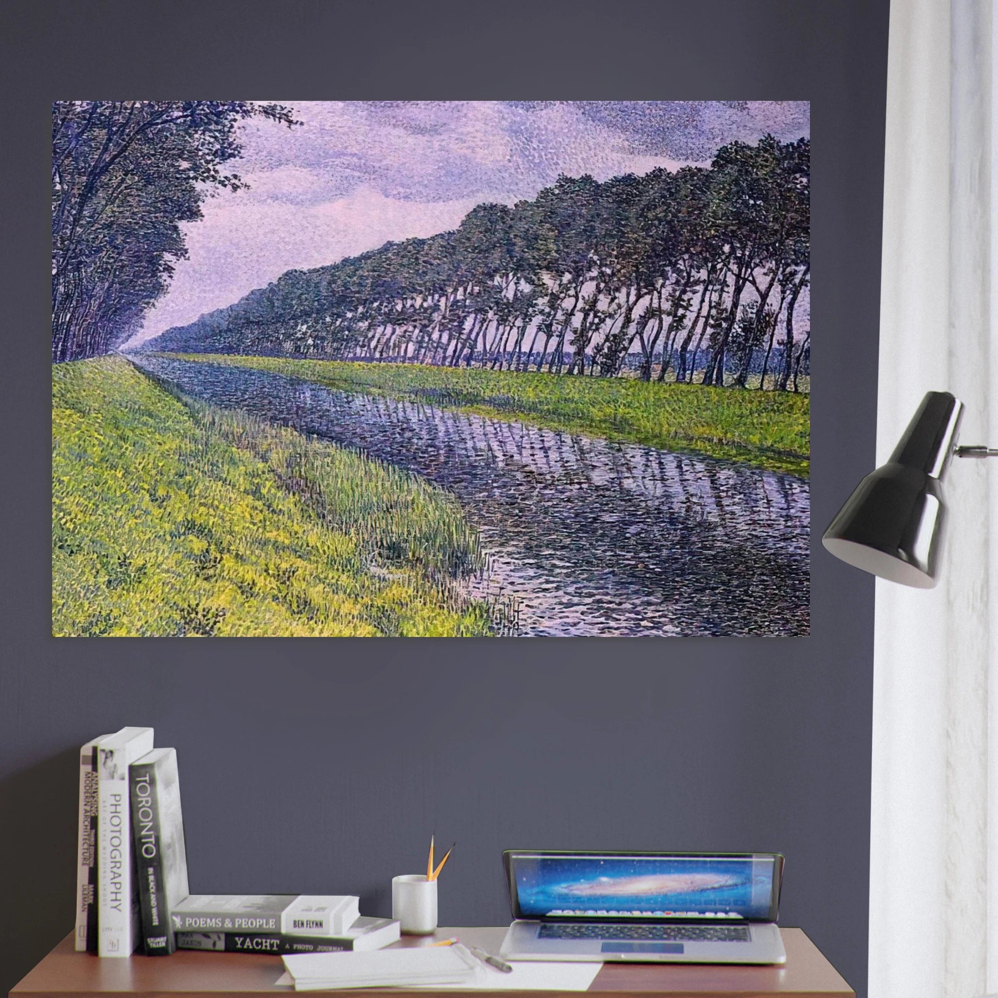 CANAL IN FLANDERS 1894 1 - Theo van Rysselberghe Art Print - A0 (84.1 x 118.9  cm) / 33.1 × 46.8 inches | Theo van Rysselberghe Poster | Theo van Rysselberghe Prints