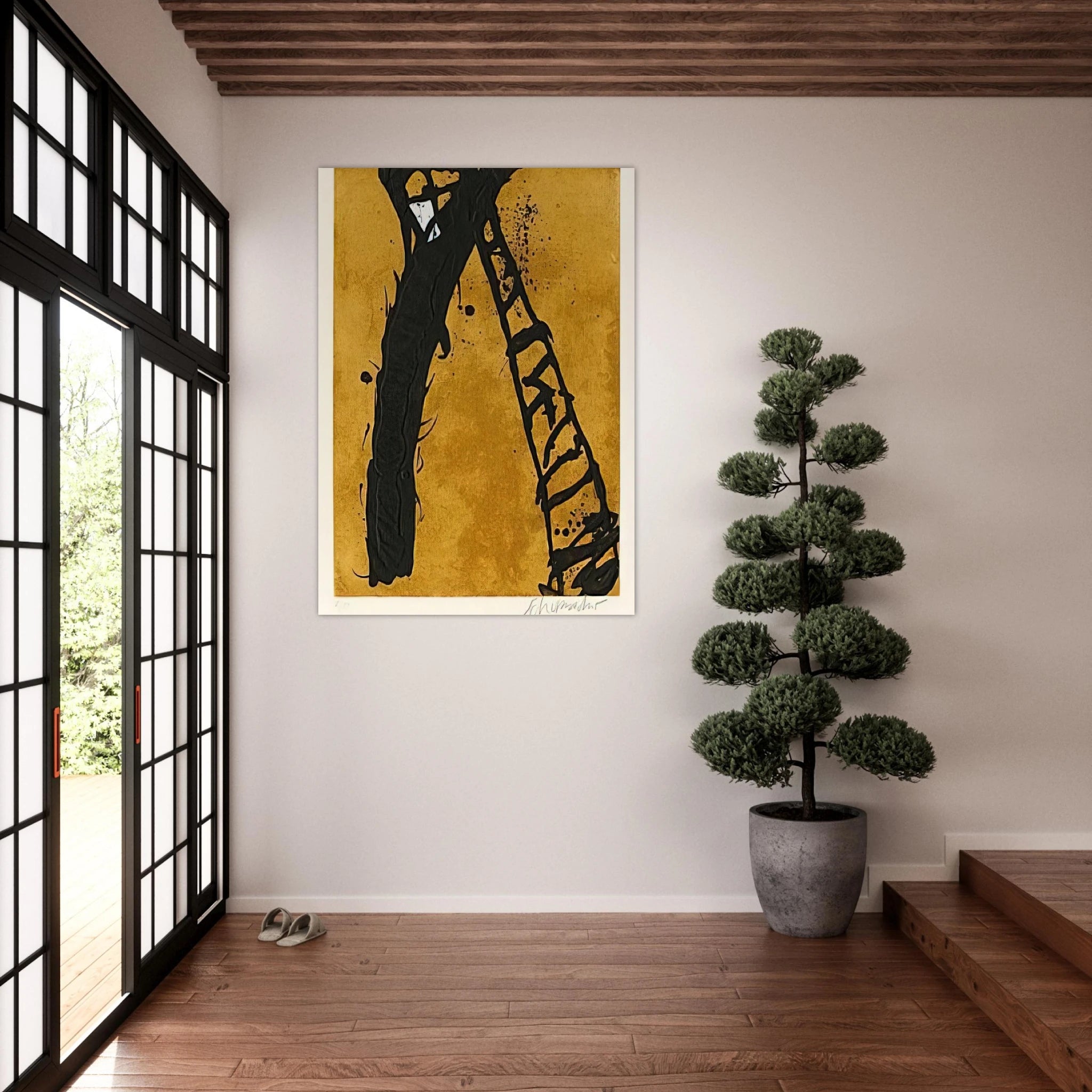 211990 - 1990 - Emil Schumacher Art Print - A0 (84.1 x 118.9  cm) / 33.1 × 46.8 inches | Emil Schumacher Poster | Emil Schumacher Prints