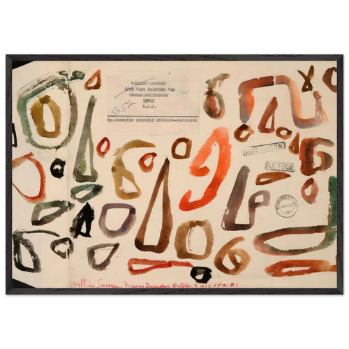 # 1 October 3 1972 - 1972 - William Saroyan Framed Art Print - 70x100 cm / 28x40 inches | William Saroyan Framed Poster | William Saroyan Framed prints