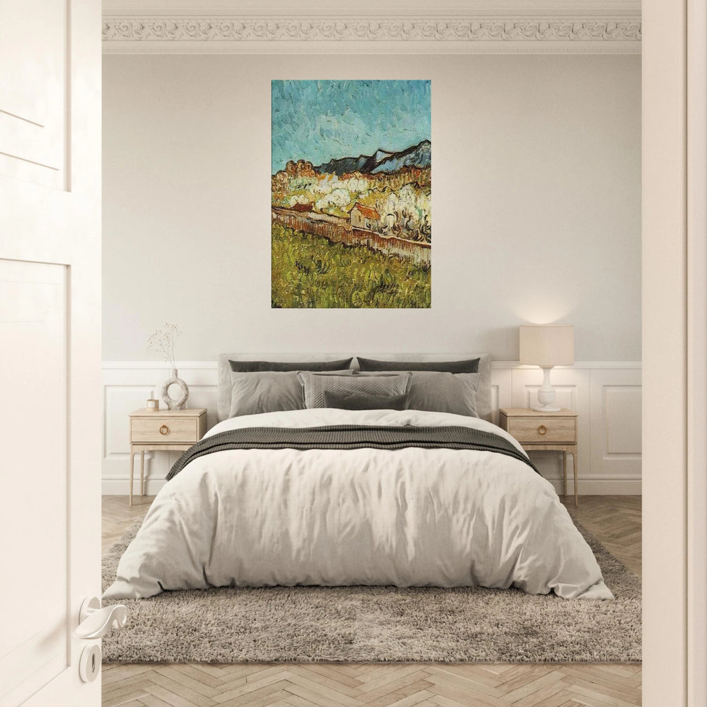 At the Foot of the Mountains - Vincent van Gogh Canvas - 70x100 cm / 28x40 inches | Vincent van Gogh Wrapped Canvas | Vincent van Gogh Wall Art