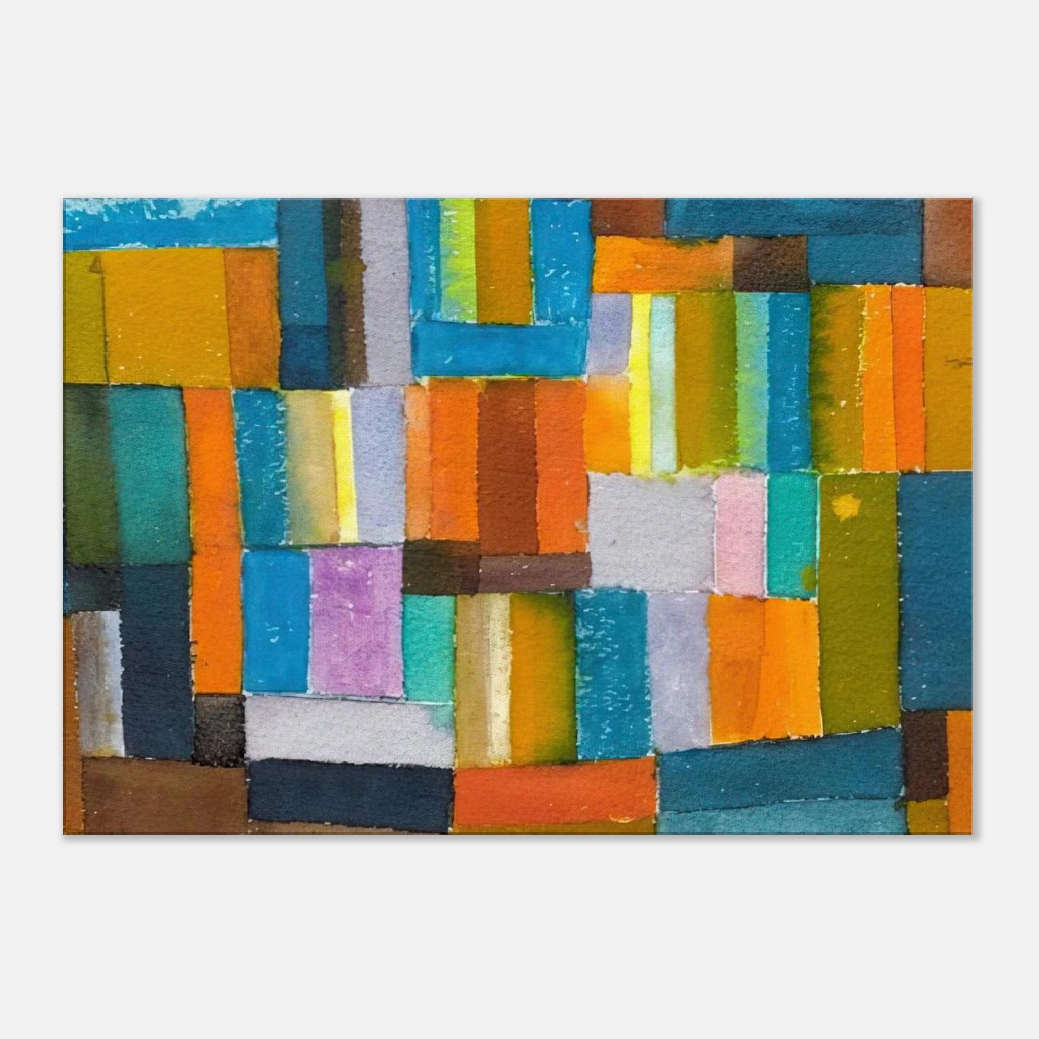 Composition in Orange and Blue-Green - 1957 - Johannes Itten Canvas - 70x100 cm / 28x40 inches | Johannes Itten Wrapped Canvas | Johannes Itten Wall Art