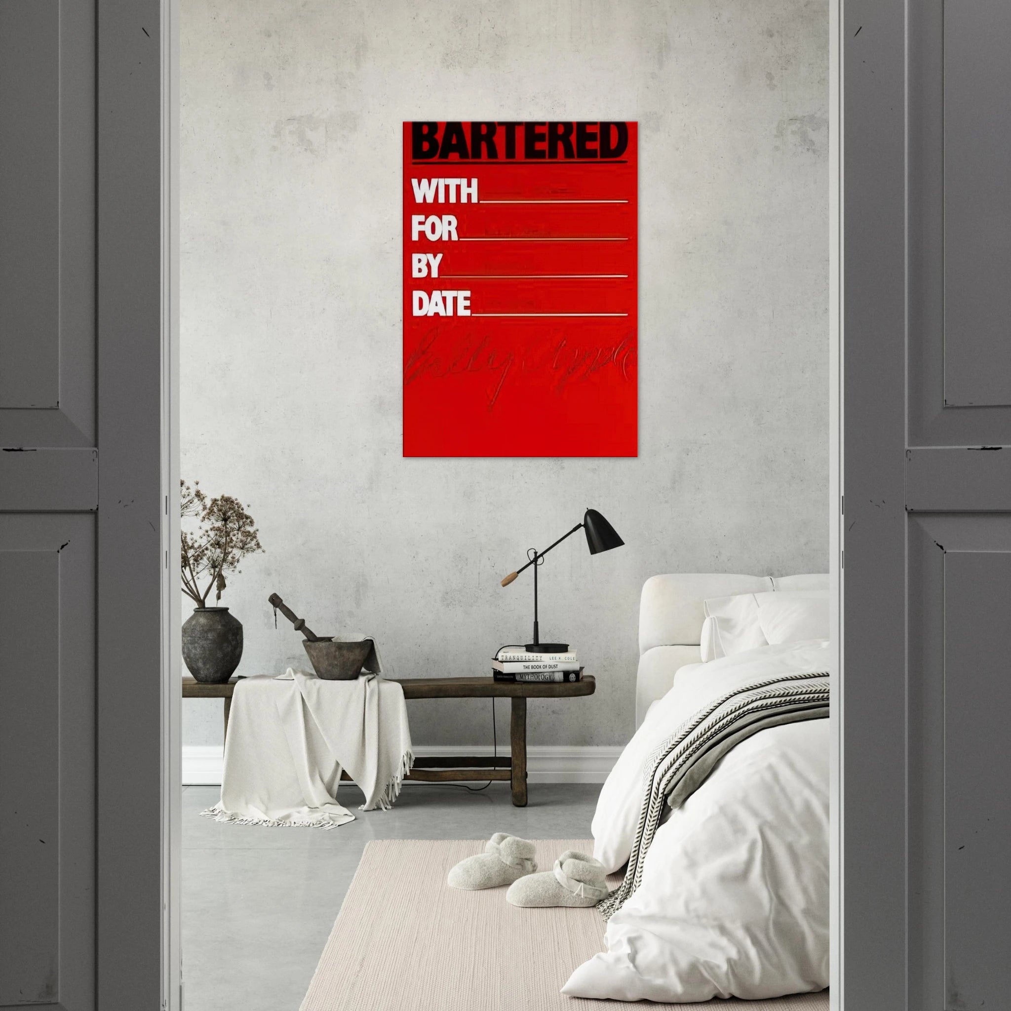 Bartered - 1986 - Billy Apple Canvas - 70x100 cm / 28x40 inches | Billy Apple Wrapped Canvas | Billy Apple Wall Art