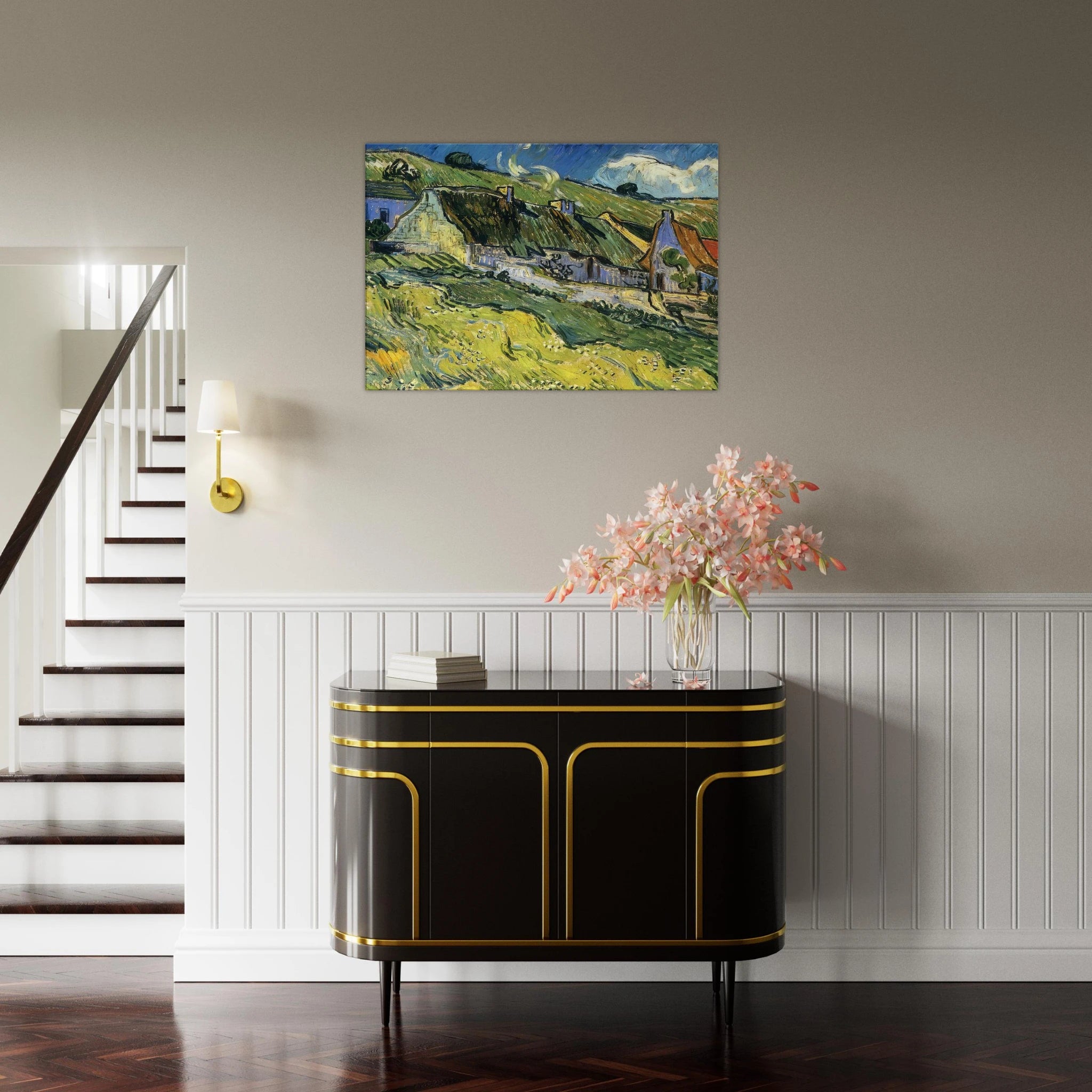 A Group of Cottages - Vincent van Gogh Canvas - 70x100 cm / 28x40 inches | Vincent van Gogh Wrapped Canvas | Vincent van Gogh Wall Art