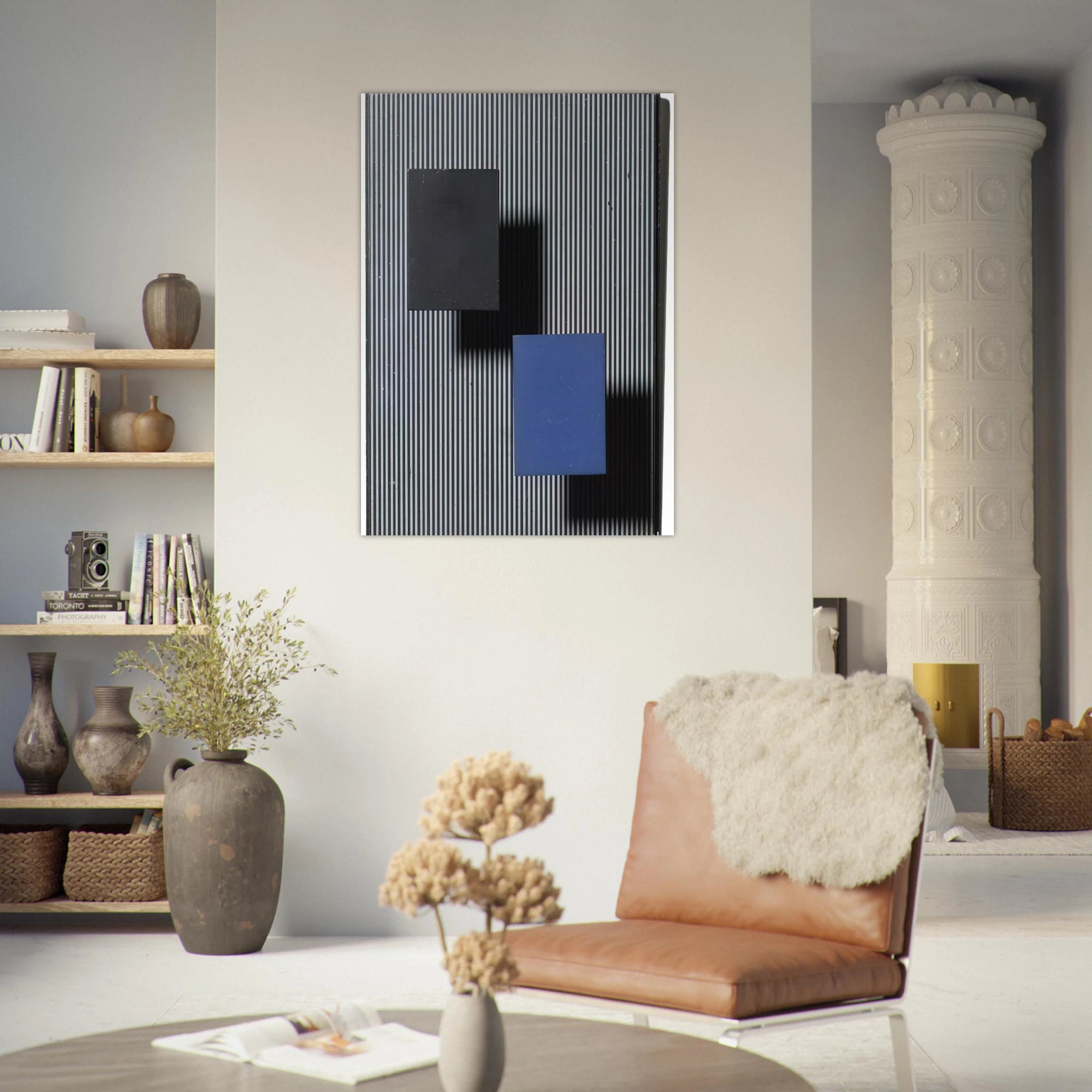 DOS CUADRITOS - Jesus Rafael Soto Art Print - A0 (84.1 x 118.9  cm) / 33.1 × 46.8 inches | Jesus Rafael Soto Poster | Jesus Rafael Soto Prints