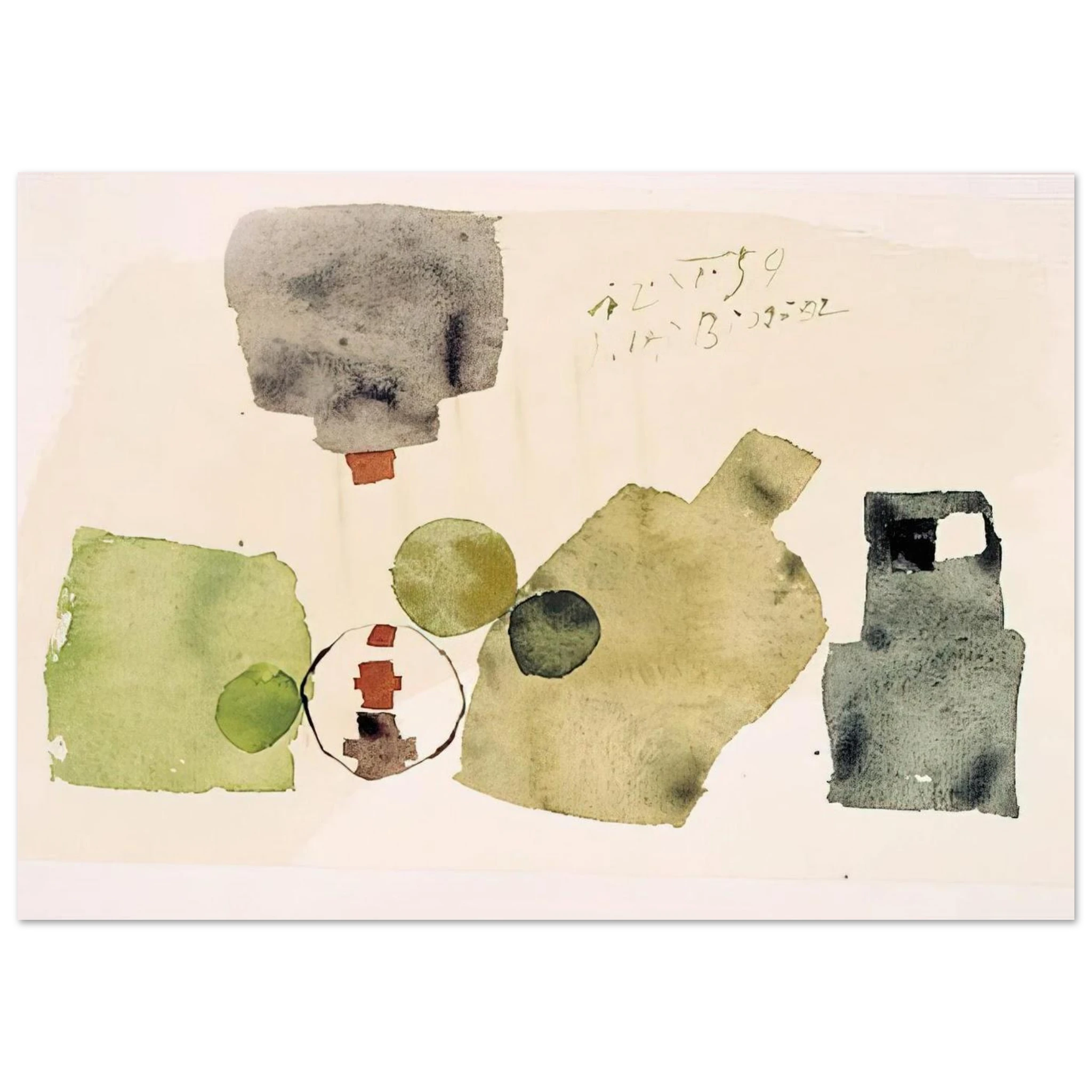 12.XI.59 - 1959 - Julius Bissier Art Print - A0 (84.1 x 118.9  cm) / 33.1 × 46.8 inches | Julius Bissier Poster | Julius Bissier Prints