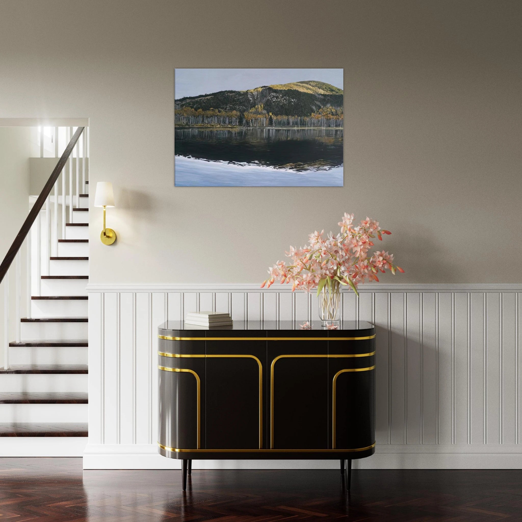 BEAVER DAM POND ACADIA NATIONAL PARK 2009 - Richard Estes Canvas - 70x100 cm / 28x40 inches | Richard Estes Wrapped Canvas | Richard Estes Wall Art