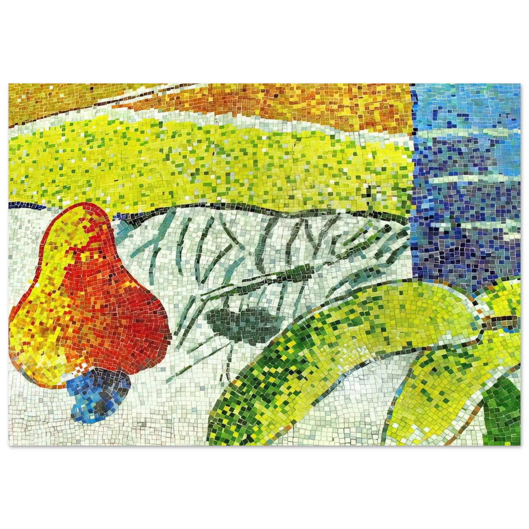 Caju e Bananas - Naïve Art Primitivism - Aldemir Martins Art Print - A0 (84.1 x 118.9  cm) / 33.1 × 46.8 inches | Aldemir Martins Poster | Aldemir Martins Prints