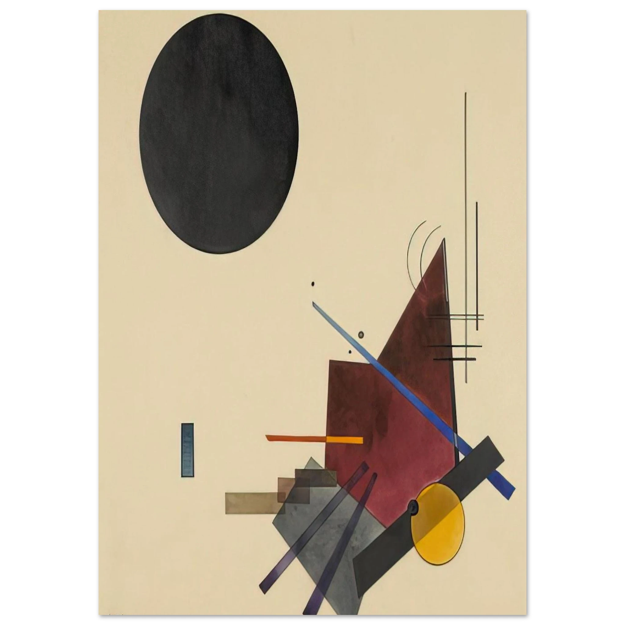 BLACK RELATIONSHIP 1924 - Wassily Kandinsky Art Print - A0 (84.1 x 118.9  cm) / 33.1 × 46.8 inches | Wassily Kandinsky Poster | Wassily Kandinsky Prints