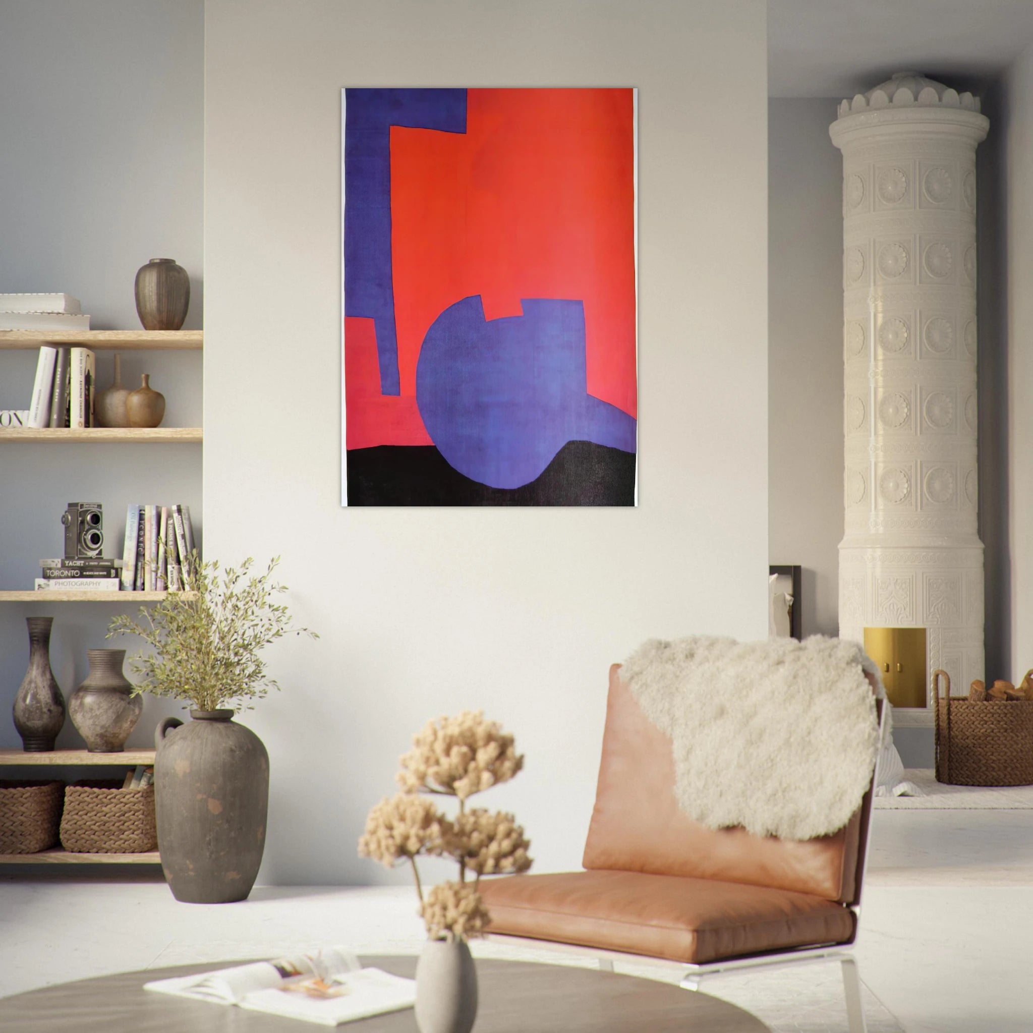 Composition rouge - 1968 - Serge Poliakoff Art Print - A0 (84.1 x 118.9  cm) / 33.1 × 46.8 inches | Serge Poliakoff Poster | Serge Poliakoff Prints