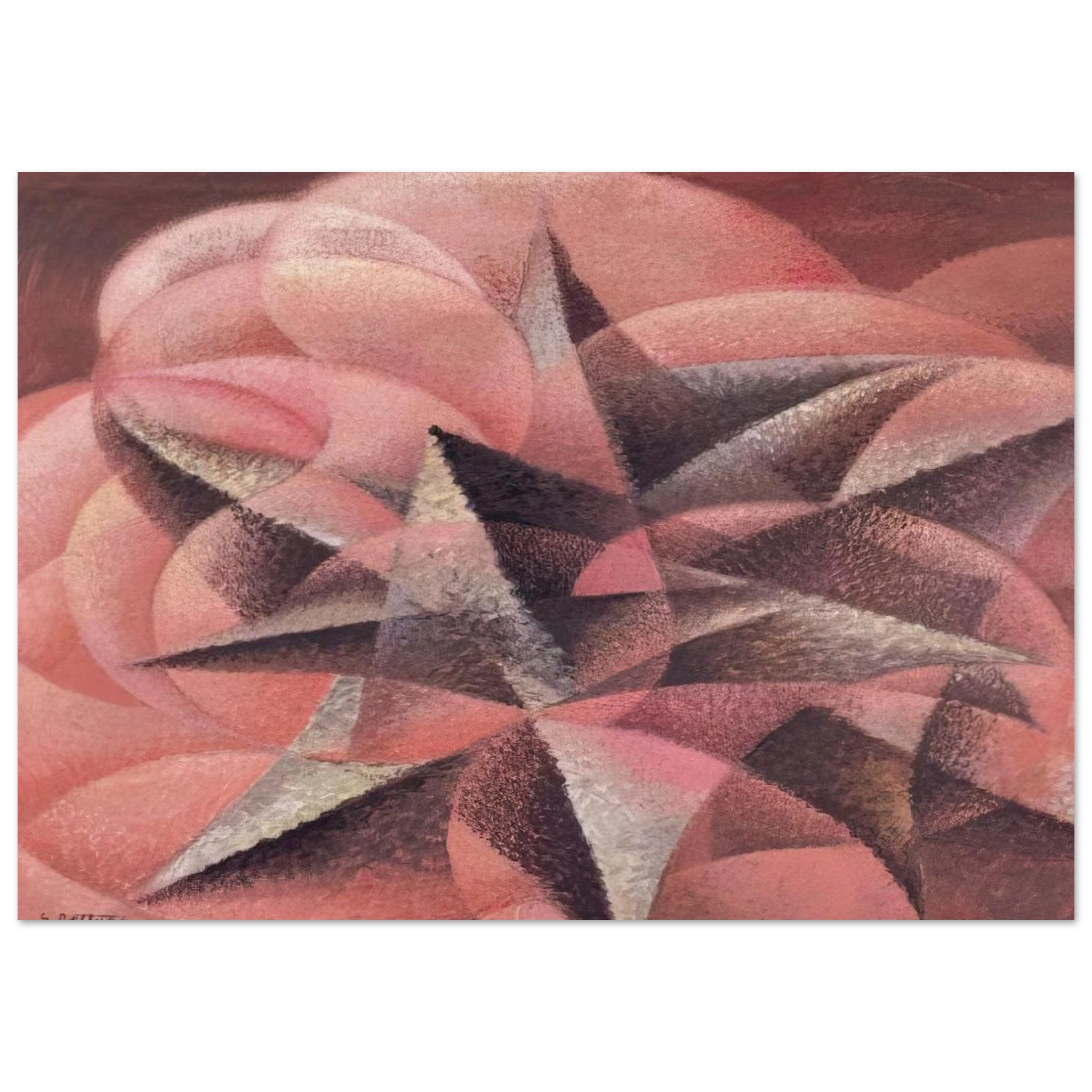 Armonie di forme contrarie - 1935 - Gerardo Dottori Art Print - A0 (84.1 x 118.9  cm) / 33.1 × 46.8 inches | Gerardo Dottori Poster | Gerardo Dottori Prints