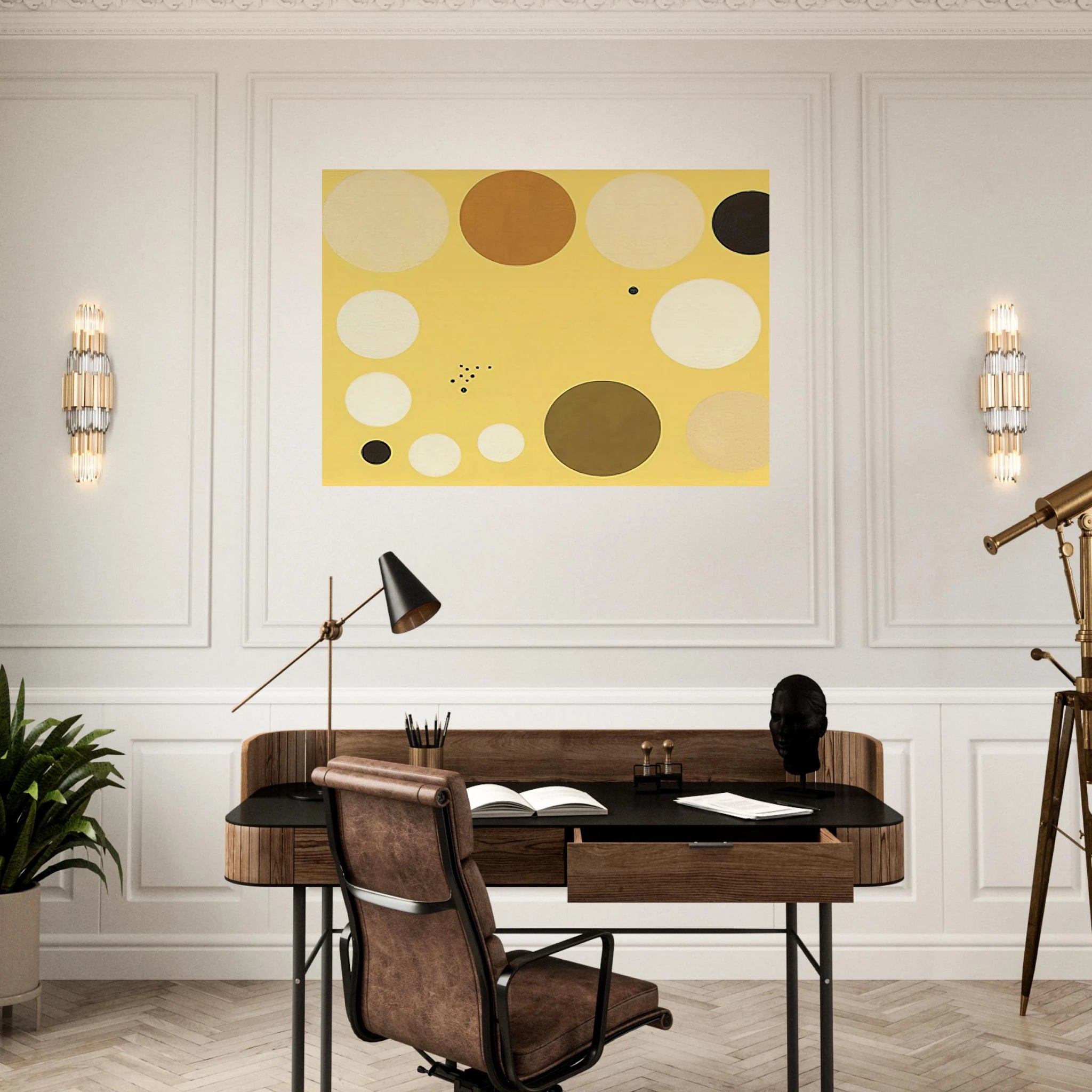 Carta celeste en amarillo n° 1 - 1953 1 - Lolo Soldevilla Art Print - A0 (84.1 x 118.9  cm) / 33.1 × 46.8 inches | Lolo Soldevilla Poster | Lolo Soldevilla Prints