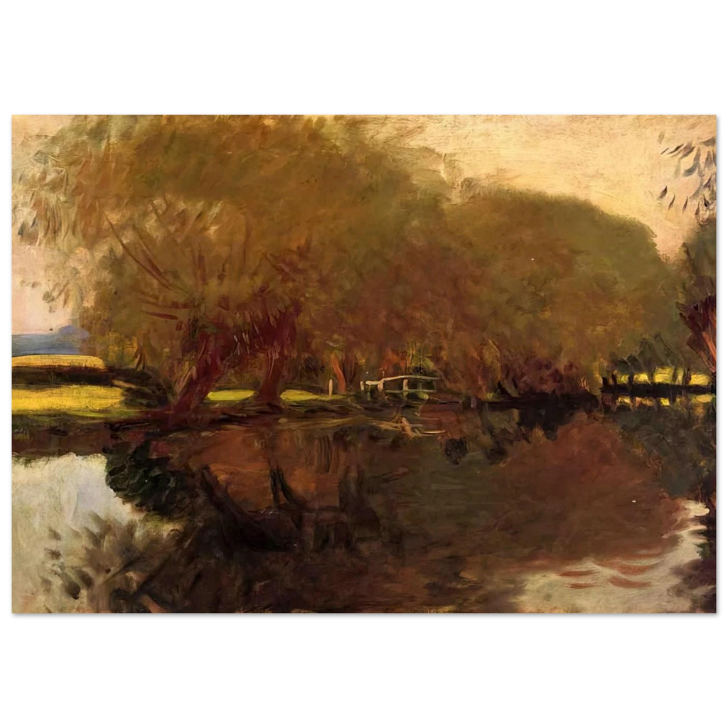 A Backwater at Calcot Near Reading - John Singer Sargent Art Print - A0 (84.1 x 118.9  cm) / 33.1 × 46.8 inches | John Singer Sargent Poster | John Singer Sargent Prints