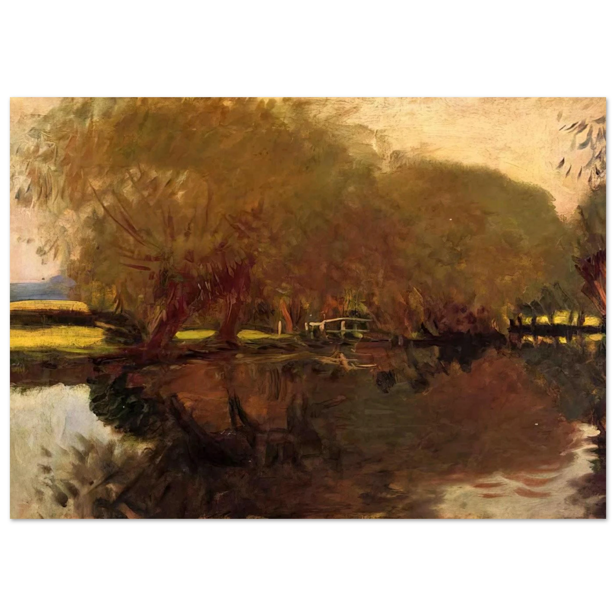 A Backwater at Calcot Near Reading - John Singer Sargent Art Print - A0 (84.1 x 118.9  cm) / 33.1 × 46.8 inches | John Singer Sargent Poster | John Singer Sargent Prints