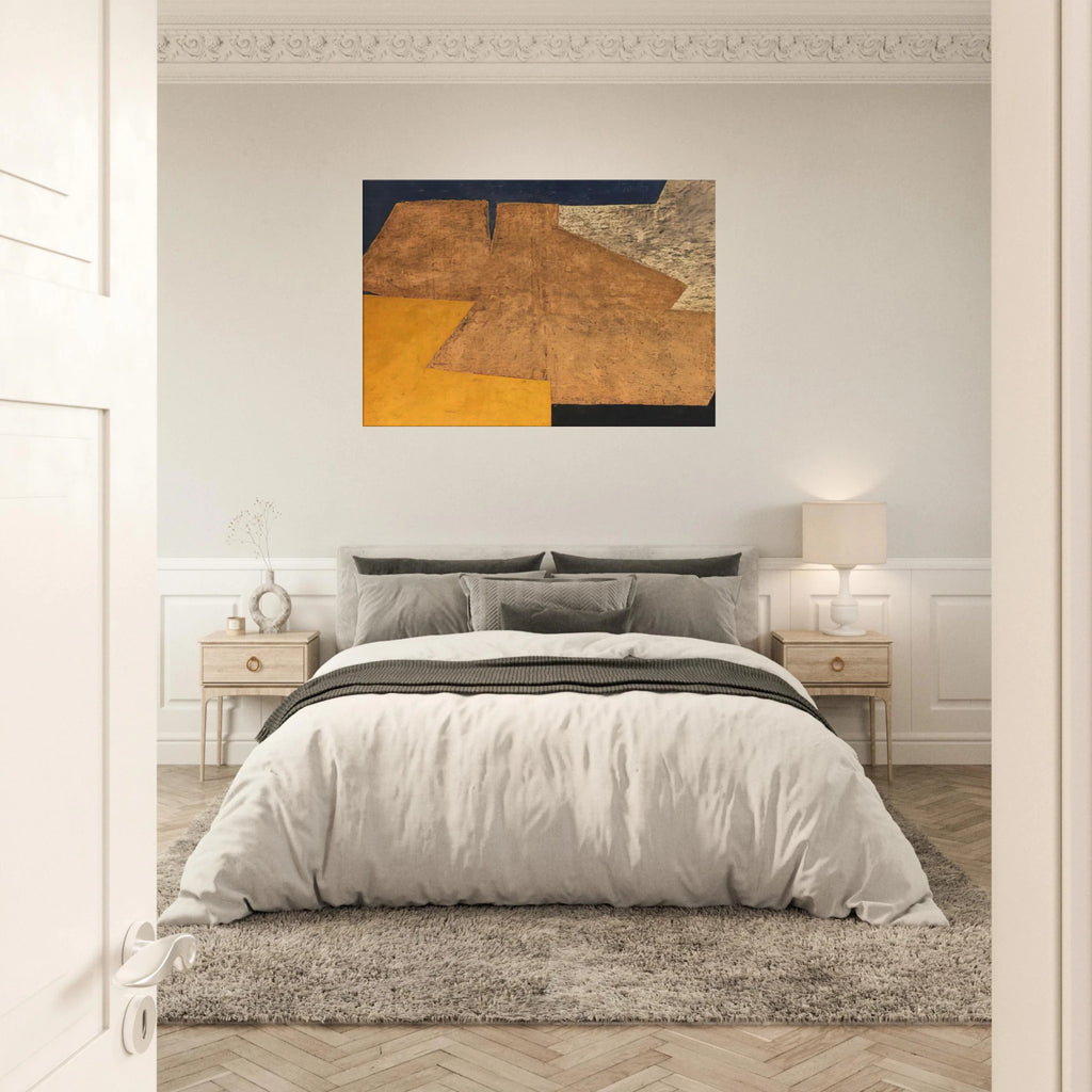 Composition jaune, mauve, bleu et noir La table d'or - 1952 - Serge Poliakoff Canvas - 70x100 cm / 28x40 inches | Serge Poliakoff Wrapped Canvas | Serge Poliakoff Wall Art