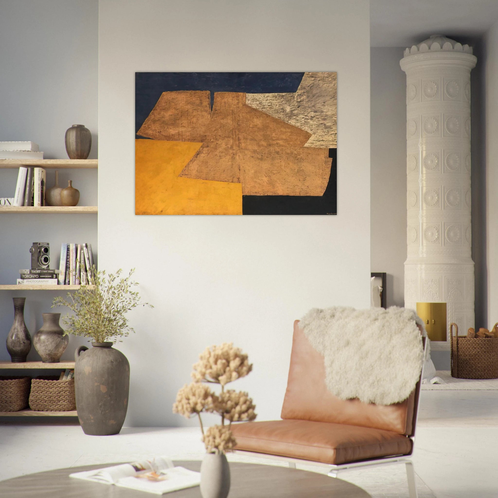 Composition jaune, mauve, bleu et noir La table d'or - 1952 - Serge Poliakoff Art Print - A0 (84.1 x 118.9  cm) / 33.1 × 46.8 inches | Serge Poliakoff Poster | Serge Poliakoff Prints