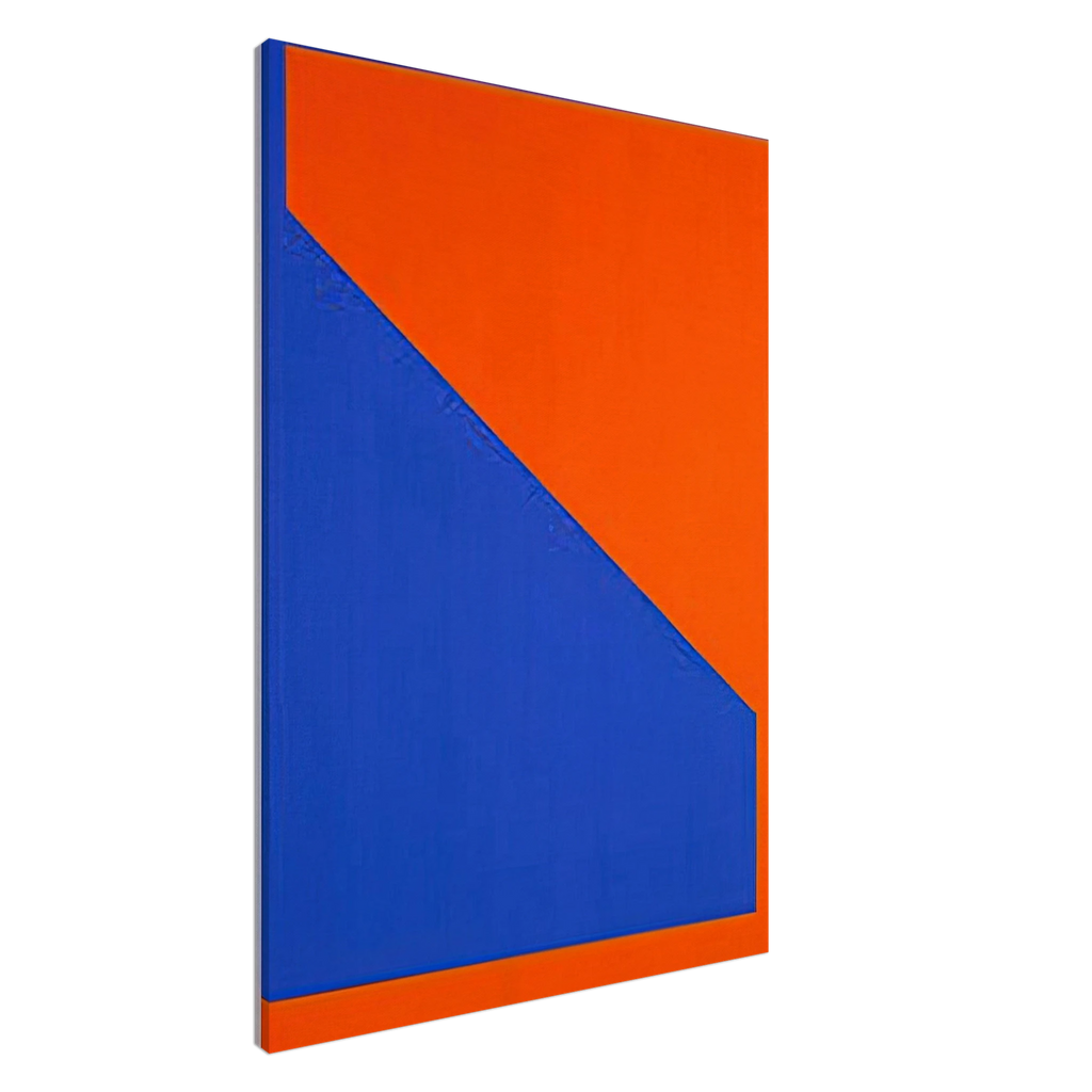 Blue with Orange - 1984 - Carmen Herrera Canvas - 70x100 cm / 28x40 inches | Carmen Herrera Wrapped Canvas | Carmen Herrera Wall Art