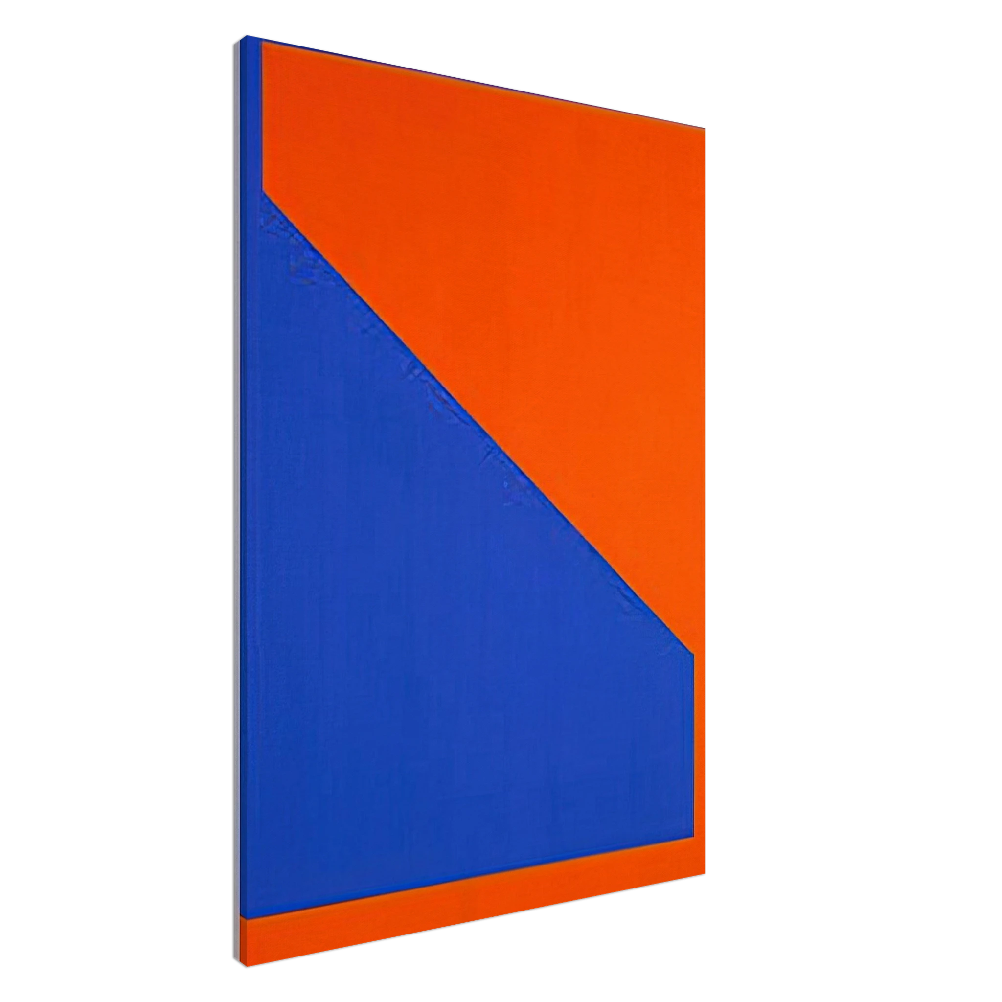 Blue with Orange - 1984 - Carmen Herrera Canvas - 70x100 cm / 28x40 inches | Carmen Herrera Wrapped Canvas | Carmen Herrera Wall Art