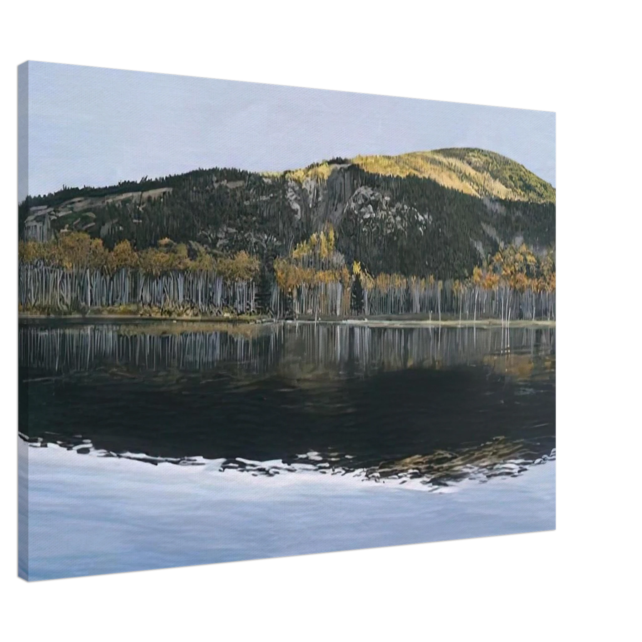 BEAVER DAM POND ACADIA NATIONAL PARK 2009 - Richard Estes Canvas - 70x100 cm / 28x40 inches | Richard Estes Wrapped Canvas | Richard Estes Wall Art
