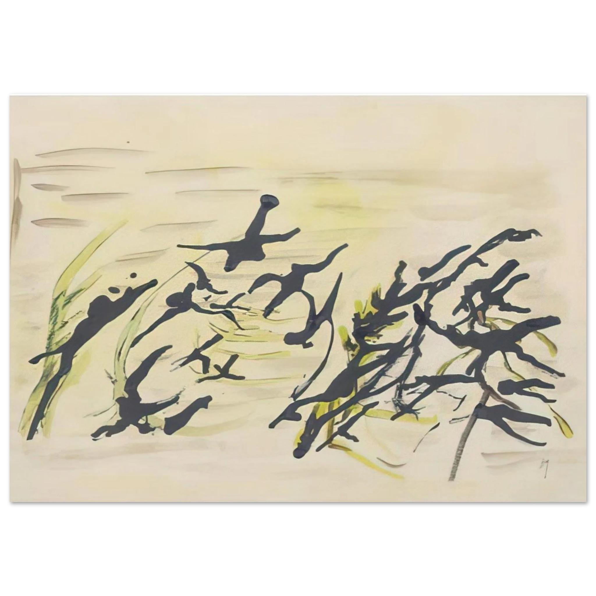 COMPOSITION 1 - Henri Michaux Art Print - A0 (84.1 x 118.9  cm) / 33.1 × 46.8 inches | Henri Michaux Poster | Henri Michaux Prints