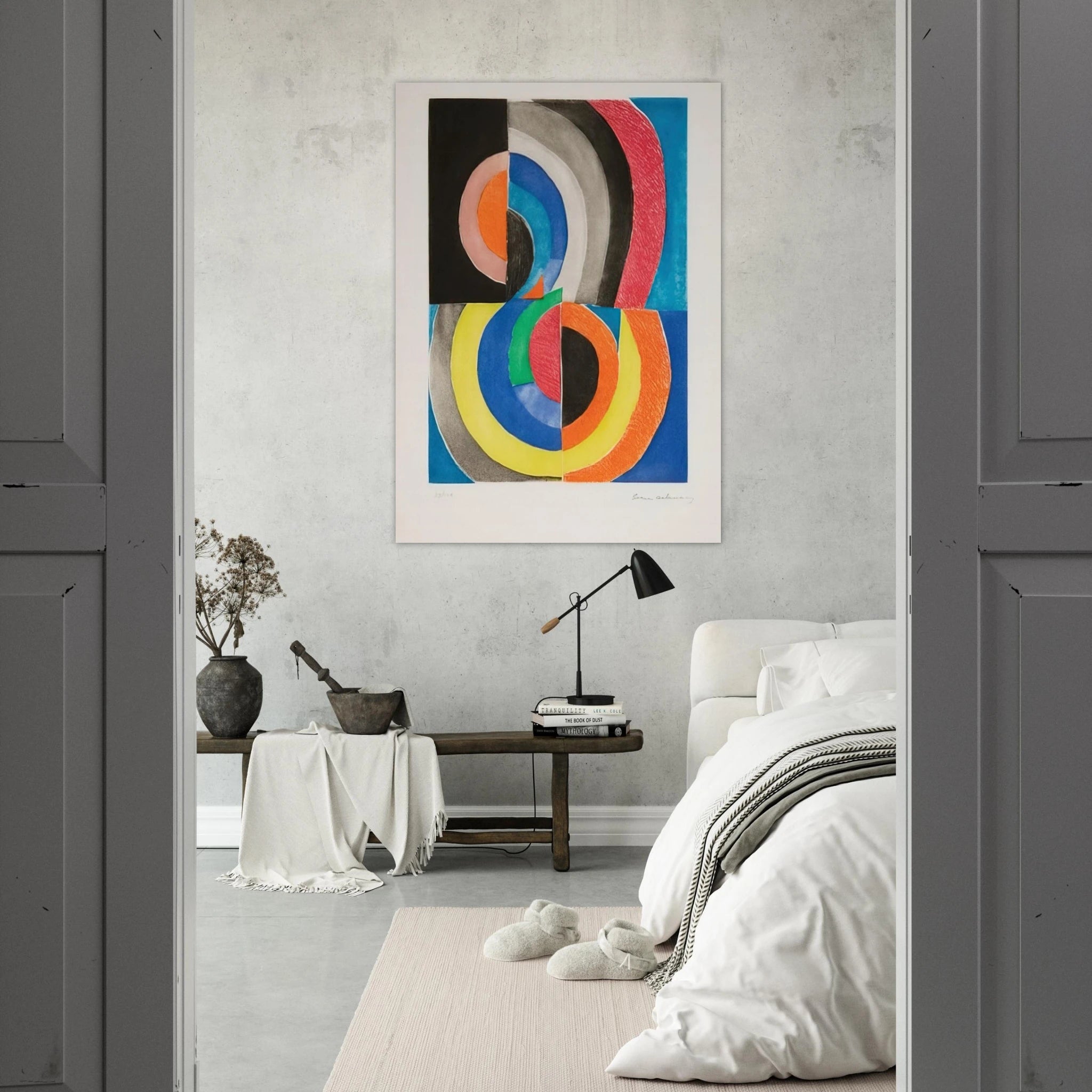 ABSTRACT COMPOSITION WITH SEMICIRCLES - Sonia Delaunay Art Print - A0 (84.1 x 118.9  cm) / 33.1 × 46.8 inches | Sonia Delaunay Poster | Sonia Delaunay Prints