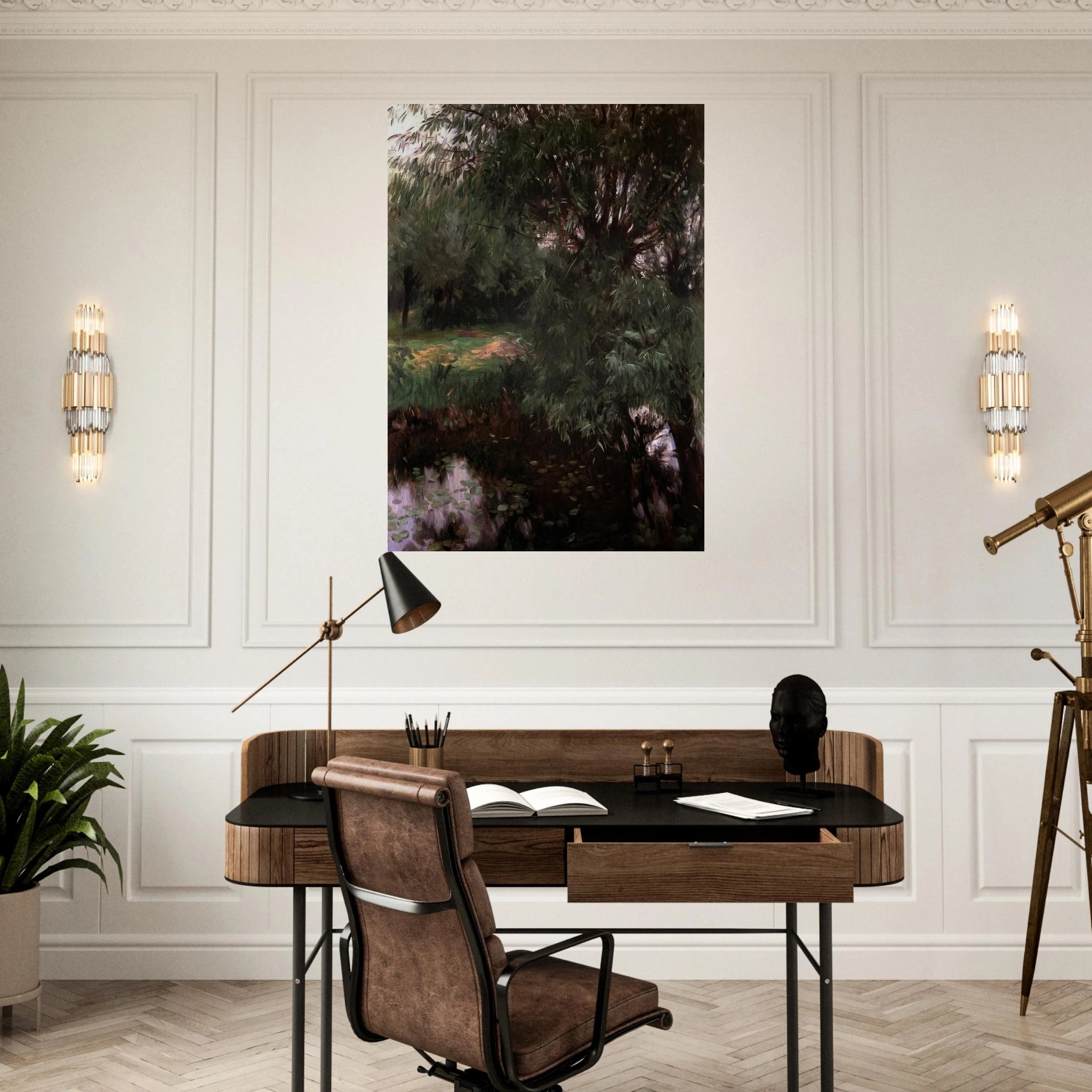 A Backwater at Wargrave - John Singer Sargent Art Print - A0 (84.1 x 118.9  cm) / 33.1 × 46.8 inches | John Singer Sargent Poster | John Singer Sargent Prints