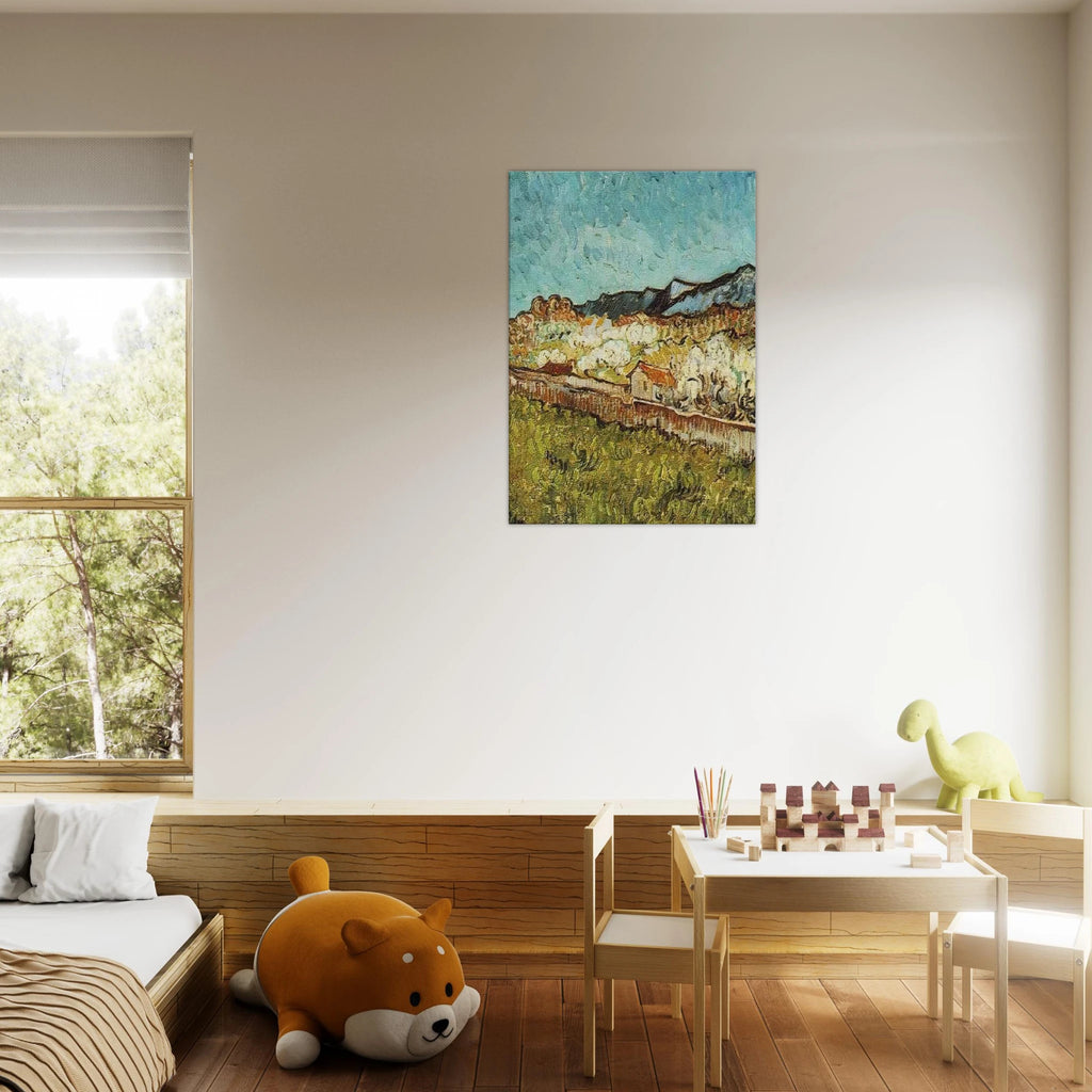 At the Foot of the Mountains - Vincent van Gogh Canvas - 70x100 cm / 28x40 inches | Vincent van Gogh Wrapped Canvas | Vincent van Gogh Wall Art