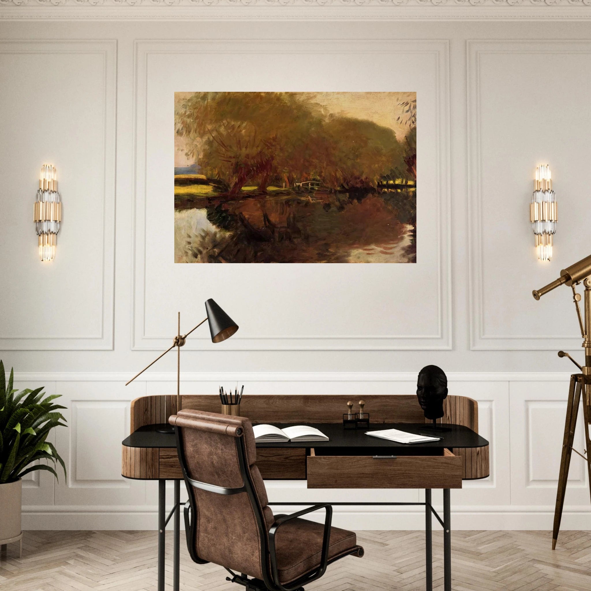 A Backwater at Calcot Near Reading - John Singer Sargent Art Print - A0 (84.1 x 118.9  cm) / 33.1 × 46.8 inches | John Singer Sargent Poster | John Singer Sargent Prints