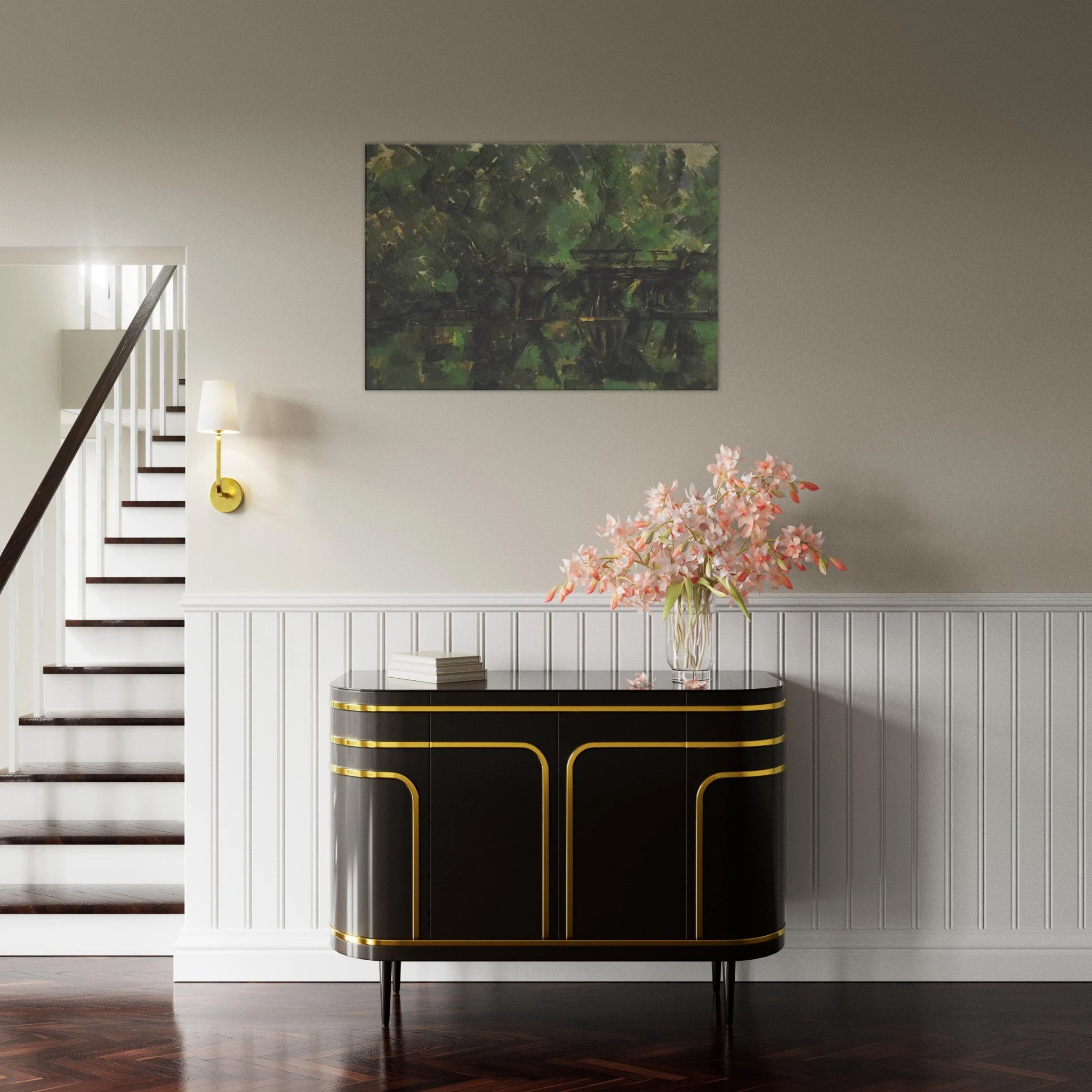 Bridge over the pond - Paul Cézanne Canvas - 70x100 cm / 28x40 inches | Paul Cézanne Wrapped Canvas | Paul Cézanne Wall Art