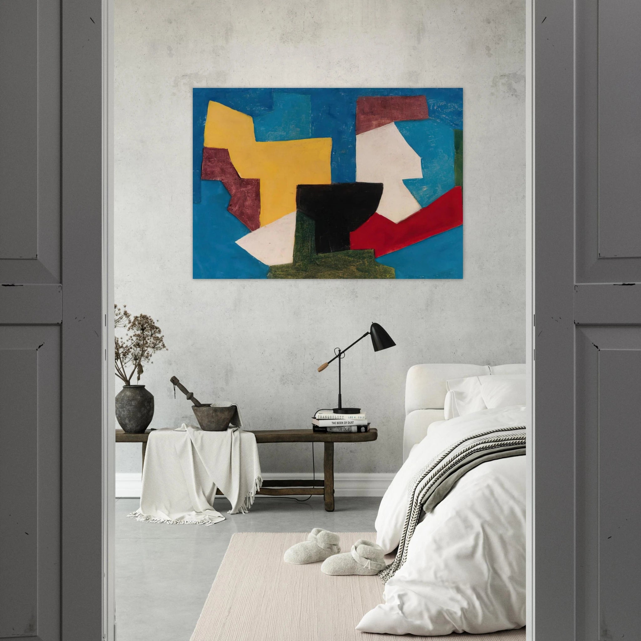 Composition multicolore à dominante bleue - 1969 - Serge Poliakoff Art Print - A0 (84.1 x 118.9  cm) / 33.1 × 46.8 inches | Serge Poliakoff Poster | Serge Poliakoff Prints