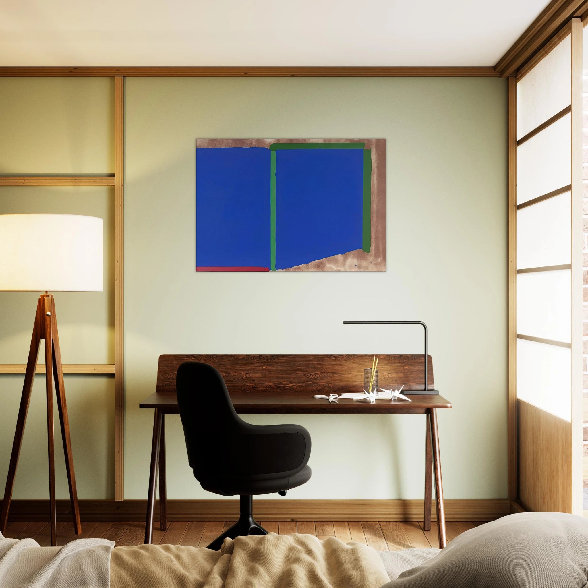 Blues, Greens - 1969 - John Hoyland Canvas - 70x100 cm / 28x40 inches | John Hoyland Wrapped Canvas | John Hoyland Wall Art