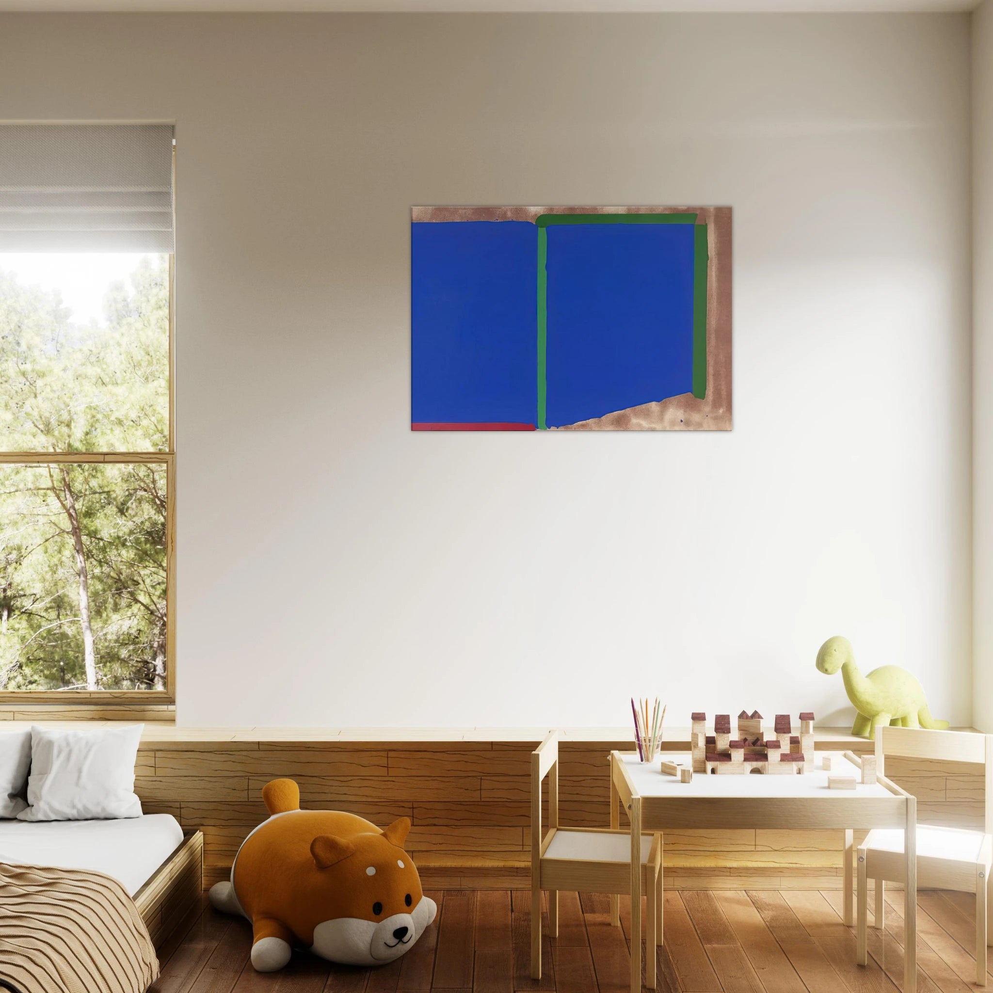 Blues, Greens - 1969 - John Hoyland Canvas - 70x100 cm / 28x40 inches | John Hoyland Wrapped Canvas | John Hoyland Wall Art