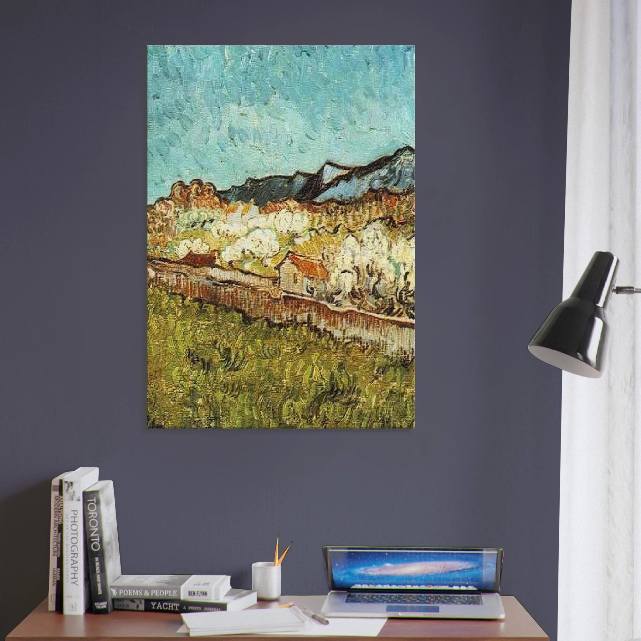 At the Foot of the Mountains - Vincent van Gogh Canvas - 70x100 cm / 28x40 inches | Vincent van Gogh Wrapped Canvas | Vincent van Gogh Wall Art