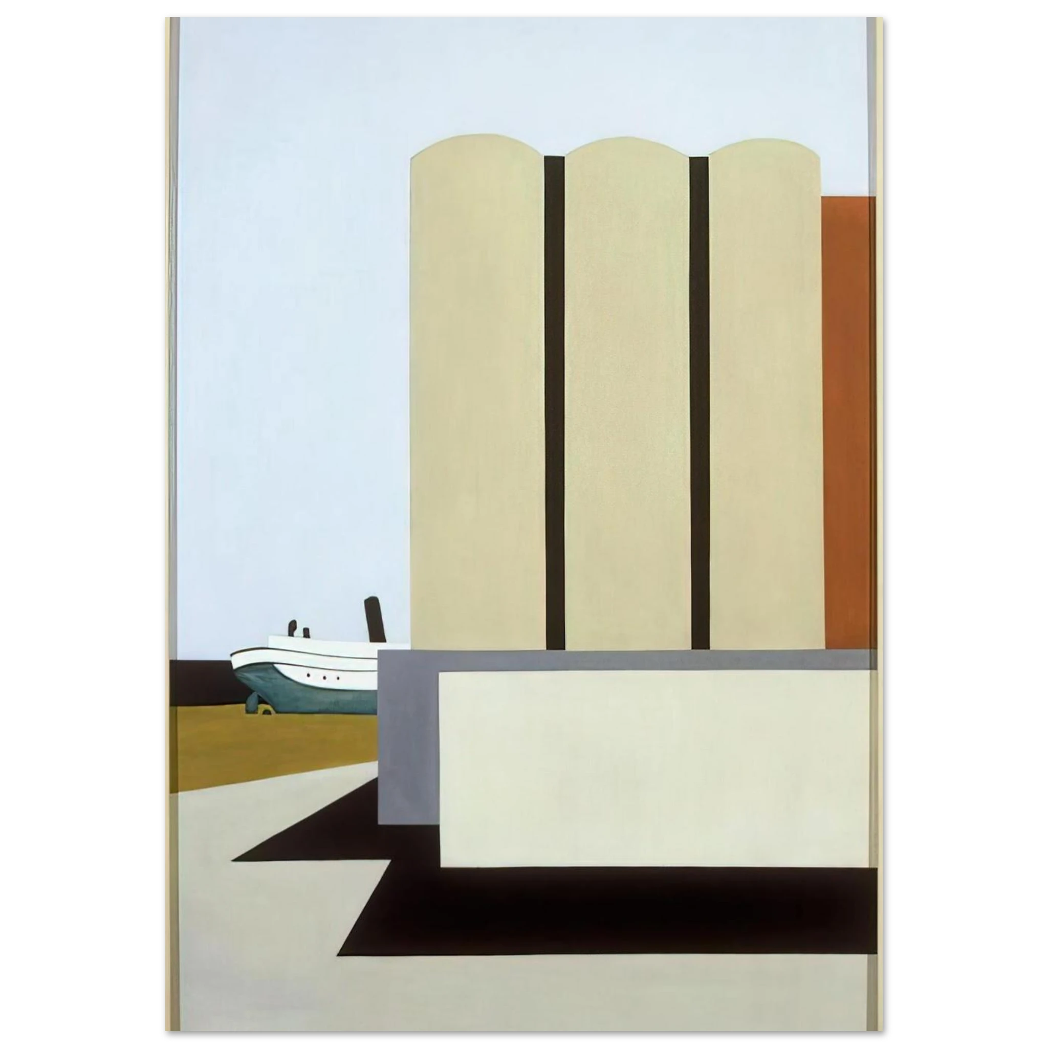 Boat and Grain Elevators No. 2 - 1942 - Ralston Crawford Art Print - A0 (84.1 x 118.9  cm) / 33.1 × 46.8 inches | Ralston Crawford Poster | Ralston Crawford Prints