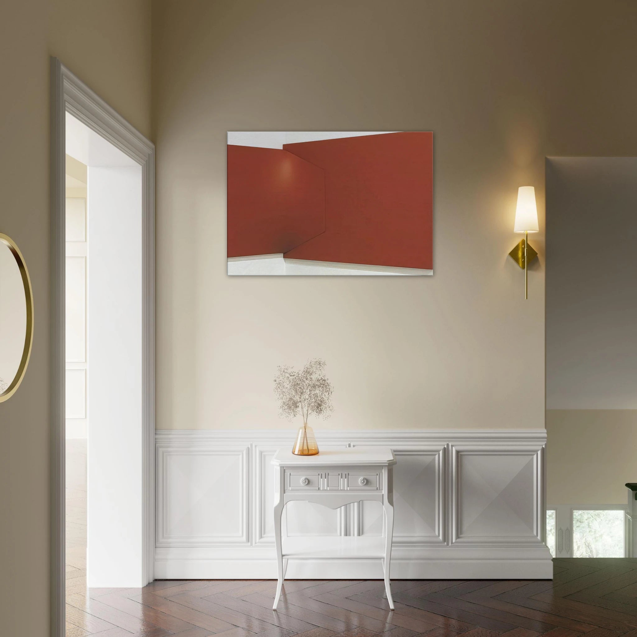 Dittico rosso - 1966 - Enrico Castellani Canvas - 70x100 cm / 28x40 inches | Enrico Castellani Wrapped Canvas | Enrico Castellani Wall Art