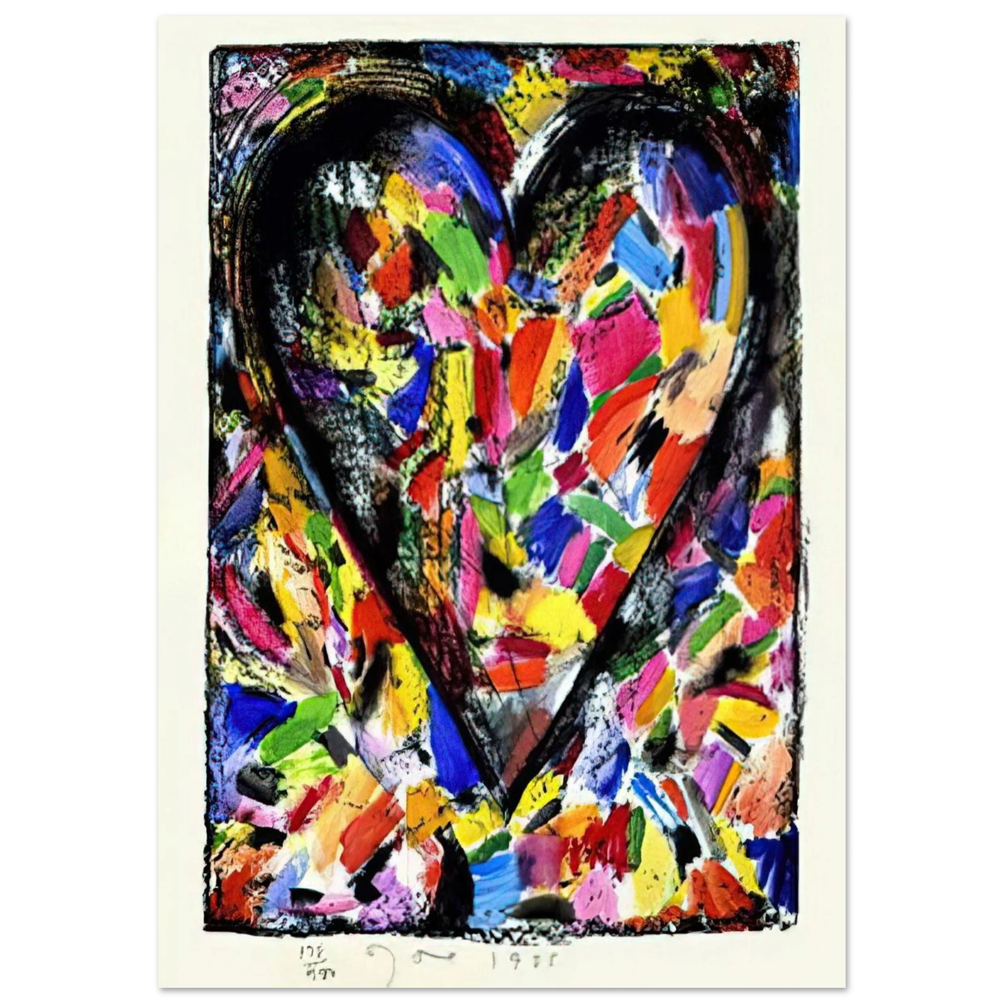 CONFETTI HEART 1985 - Jim Dine Art Print - A0 (84.1 x 118.9  cm) / 33.1 × 46.8 inches | Jim Dine Poster | Jim Dine Prints