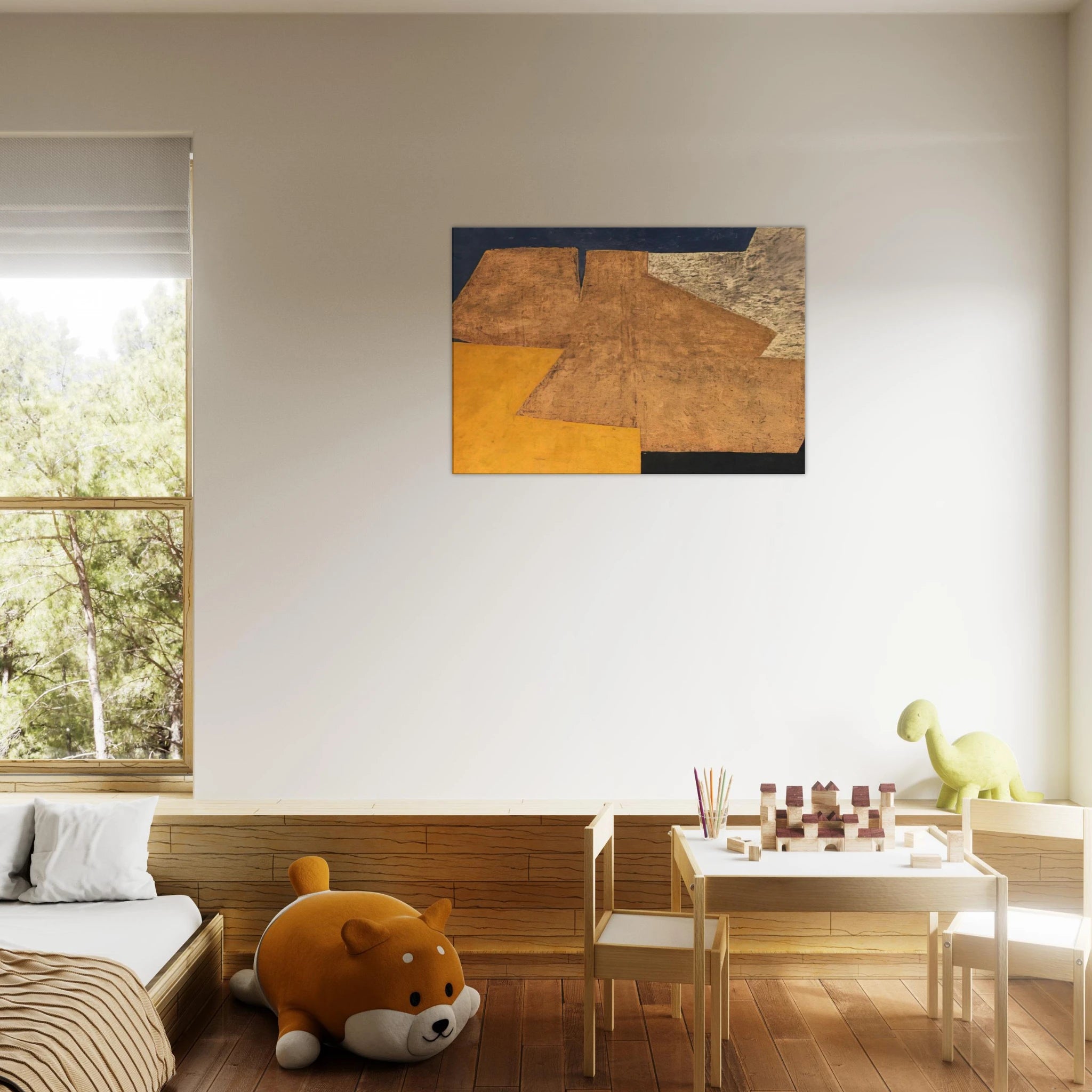 Composition jaune, mauve, bleu et noir La table d'or - 1952 - Serge Poliakoff Canvas - 70x100 cm / 28x40 inches | Serge Poliakoff Wrapped Canvas | Serge Poliakoff Wall Art