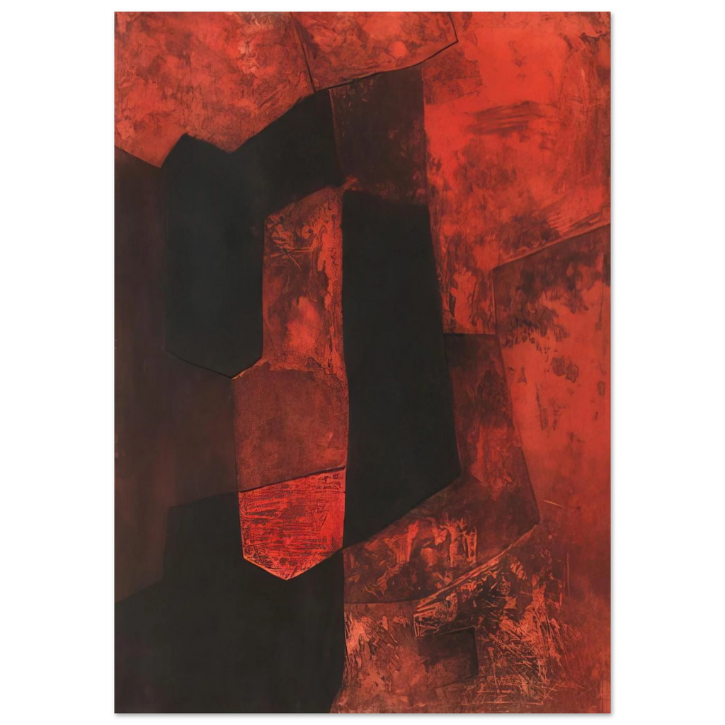 Composition brune et rouge - 1964 - Serge Poliakoff Art Print - A0 (84.1 x 118.9  cm) / 33.1 × 46.8 inches | Serge Poliakoff Poster | Serge Poliakoff Prints