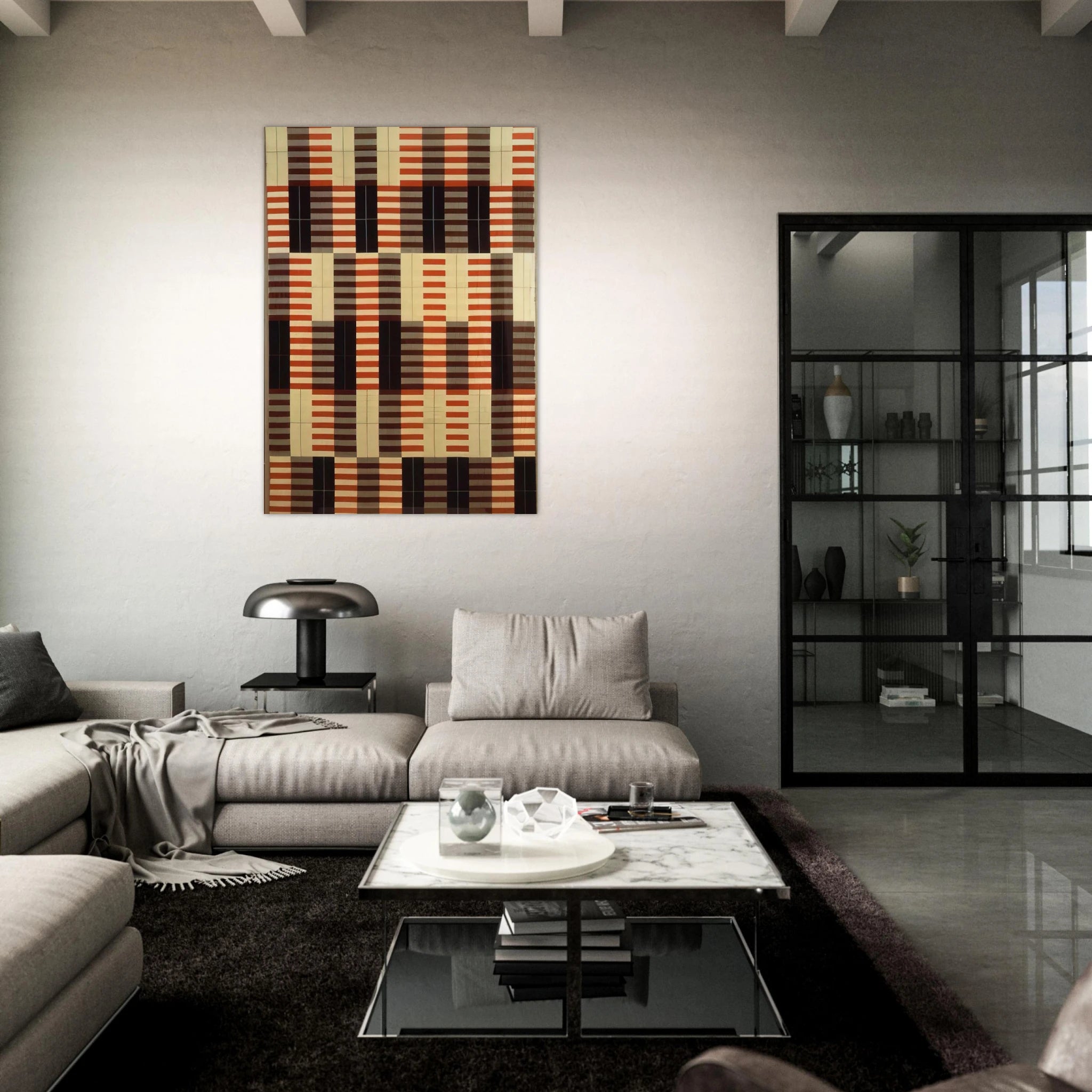 BLACK WHITE RED 1964 - Anni Albers Art Print - A0 (84.1 x 118.9  cm) / 33.1 × 46.8 inches | Anni Albers Poster | Anni Albers Prints