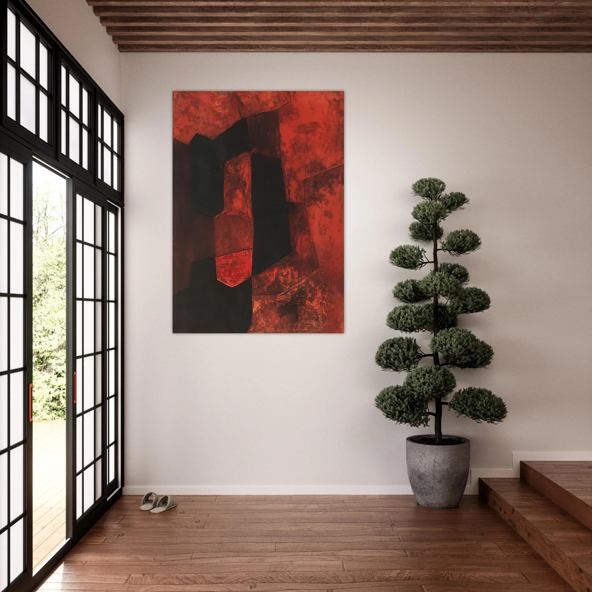 Composition brune et rouge - 1964 - Serge Poliakoff Art Print - A0 (84.1 x 118.9  cm) / 33.1 × 46.8 inches | Serge Poliakoff Poster | Serge Poliakoff Prints