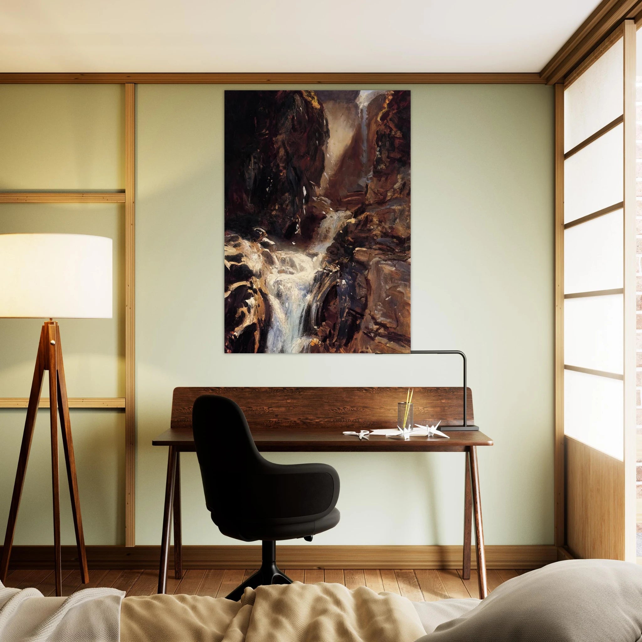 A Waterfall - John Singer Sargent Art Print - A0 (84.1 x 118.9  cm) / 33.1 × 46.8 inches | John Singer Sargent Poster | John Singer Sargent Prints