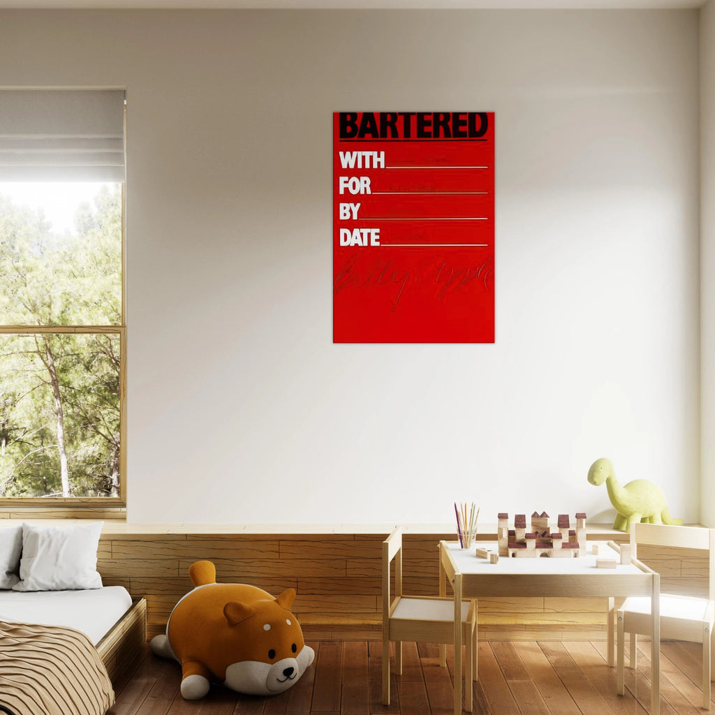 Bartered - 1986 - Billy Apple Canvas - 70x100 cm / 28x40 inches | Billy Apple Wrapped Canvas | Billy Apple Wall Art