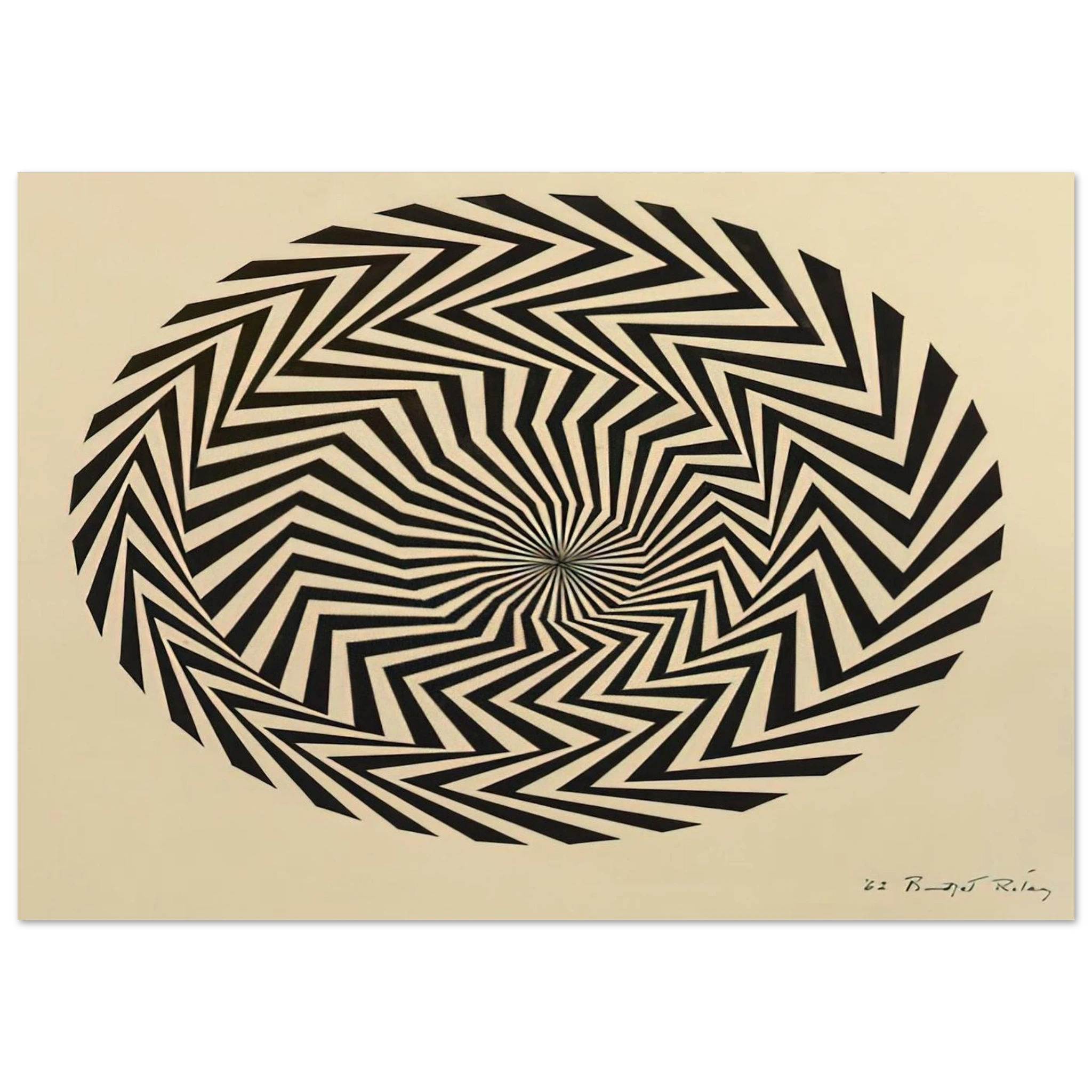 BLAZE STUDY 1962 - Bridget Riley Art Print - A0 (84.1 x 118.9  cm) / 33.1 × 46.8 inches | Bridget Riley Poster | Bridget Riley Prints