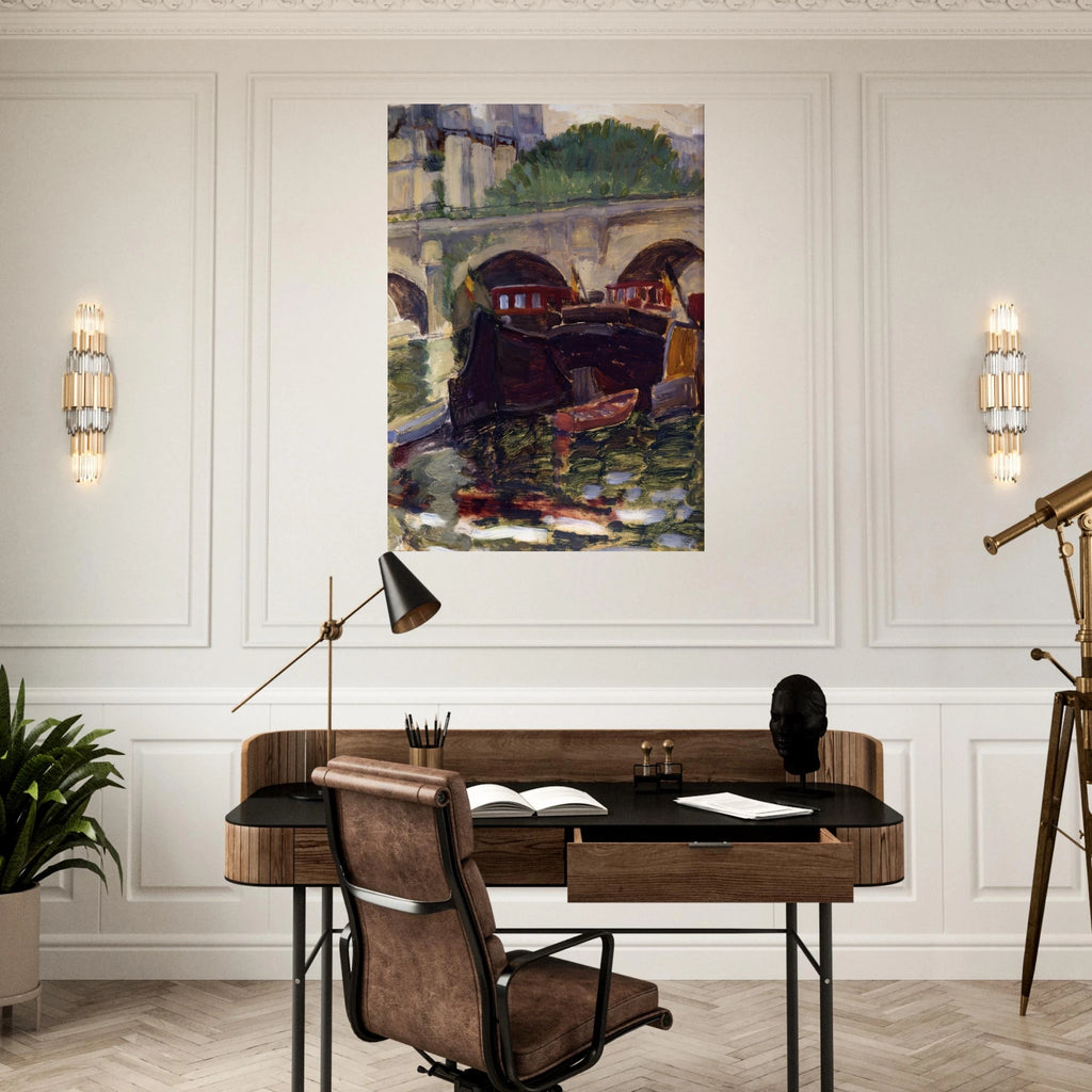 Barges - Henri-Edmond Cross Art Print - A0 (84.1 x 118.9  cm) / 33.1 × 46.8 inches | Henri-Edmond Cross Poster | Henri-Edmond Cross Prints