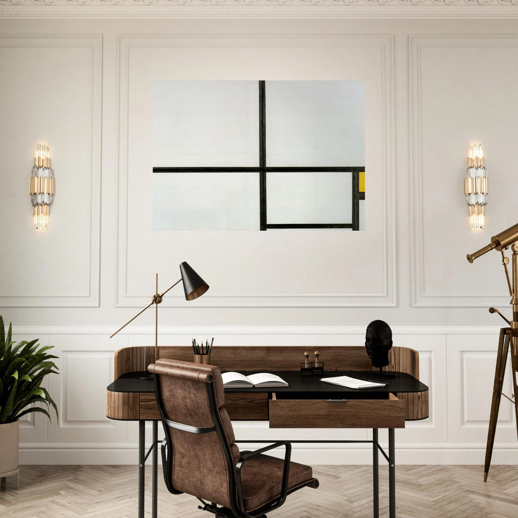 Composition with yellow patch - Piet Mondrian Art Print - A0 (84.1 x 118.9  cm) / 33.1 × 46.8 inches | Piet Mondrian Poster | Piet Mondrian Prints