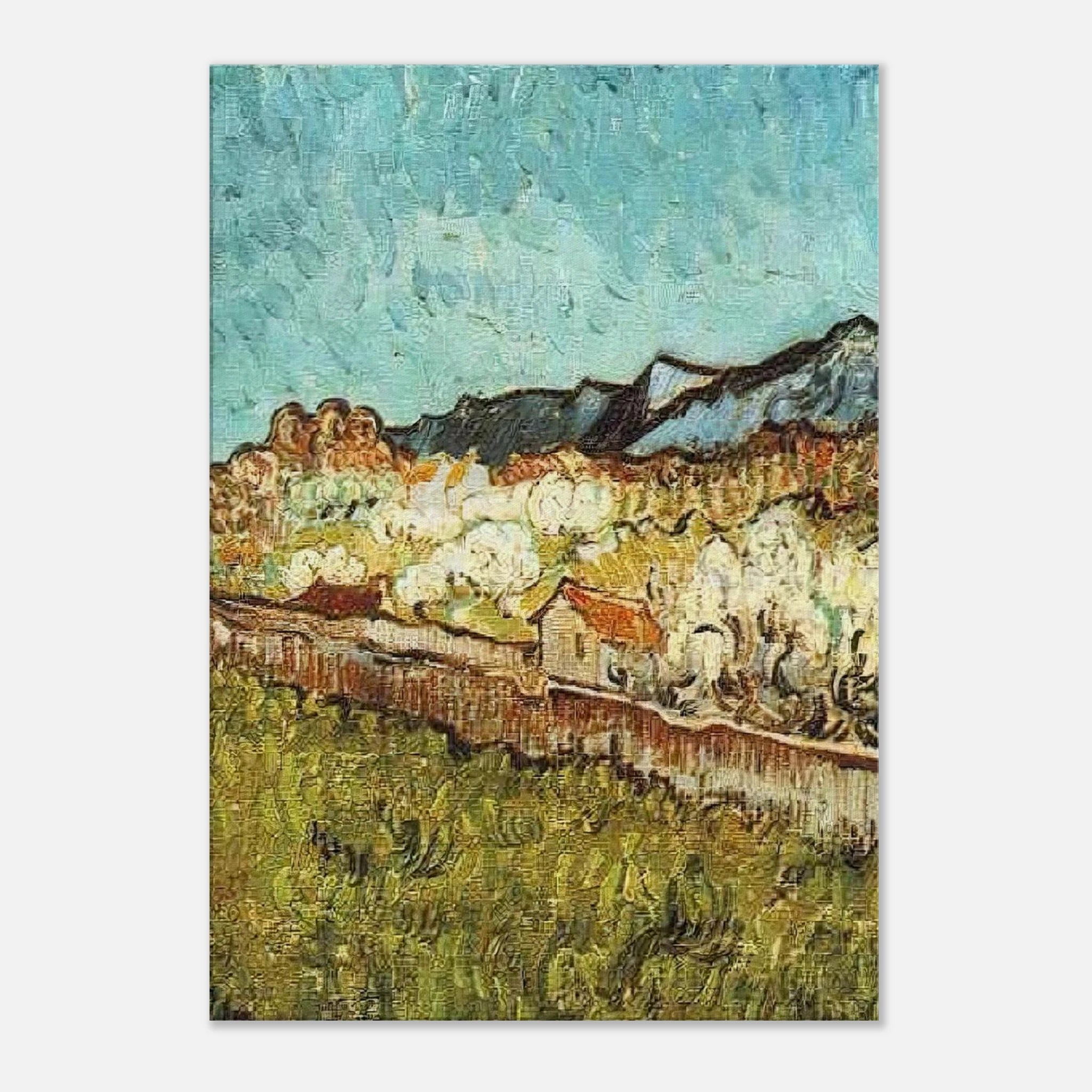 At the Foot of the Mountains - Vincent van Gogh Canvas - 70x100 cm / 28x40 inches | Vincent van Gogh Wrapped Canvas | Vincent van Gogh Wall Art