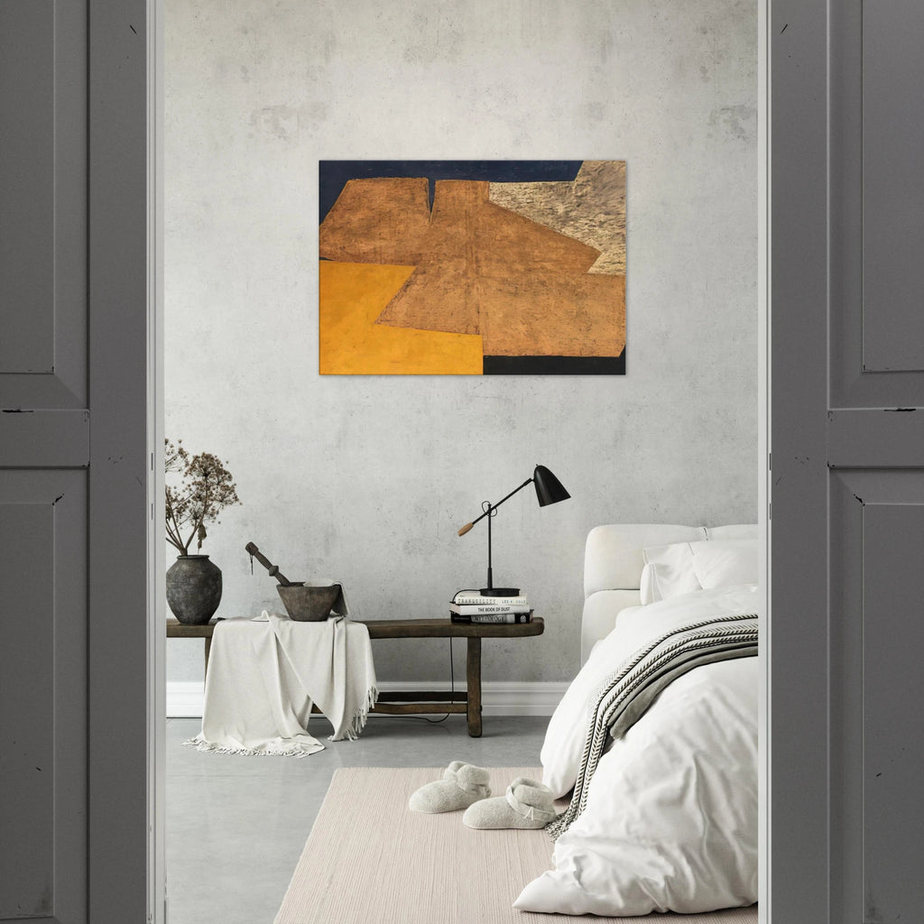 Composition jaune, mauve, bleu et noir La table d'or - 1952 - Serge Poliakoff Canvas - 70x100 cm / 28x40 inches | Serge Poliakoff Wrapped Canvas | Serge Poliakoff Wall Art